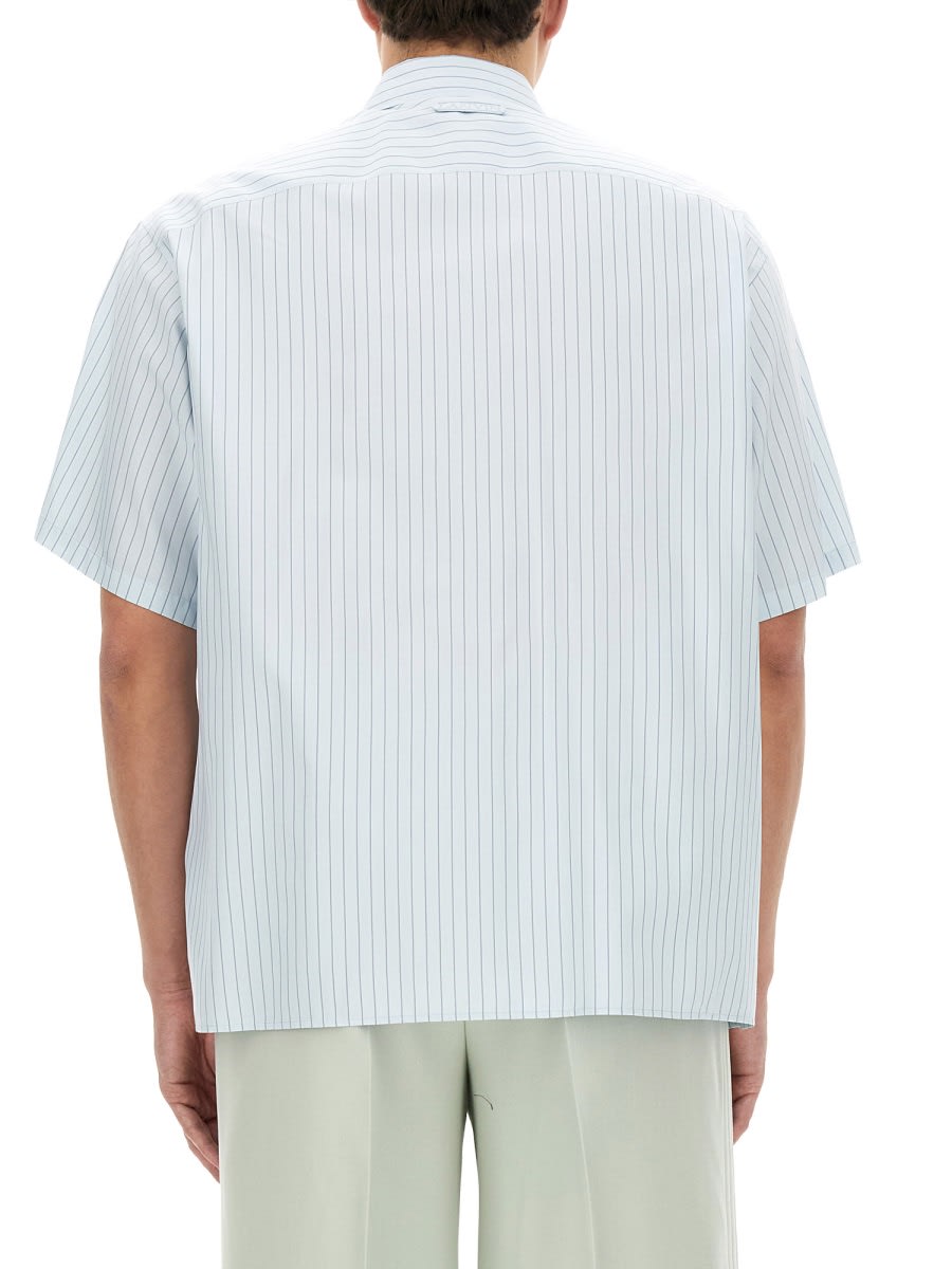 Shop Lanvin Striped Shirt In Azure