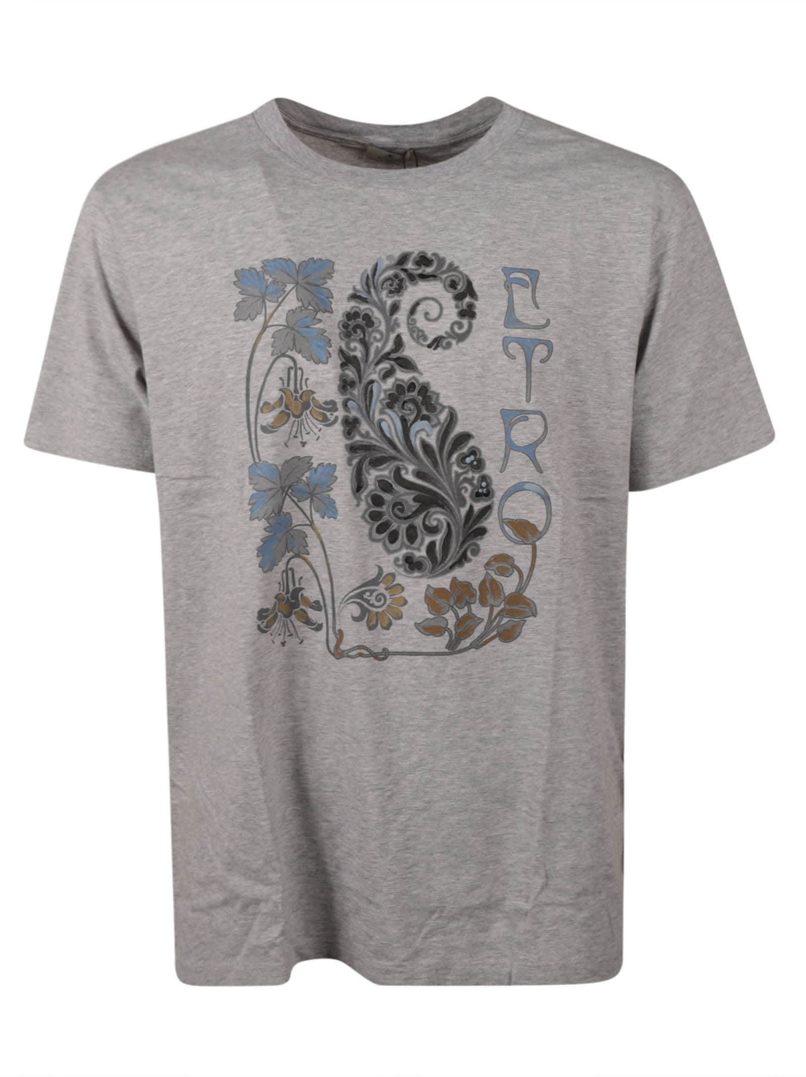 Shop Etro Paisley Print Logo T-shirt