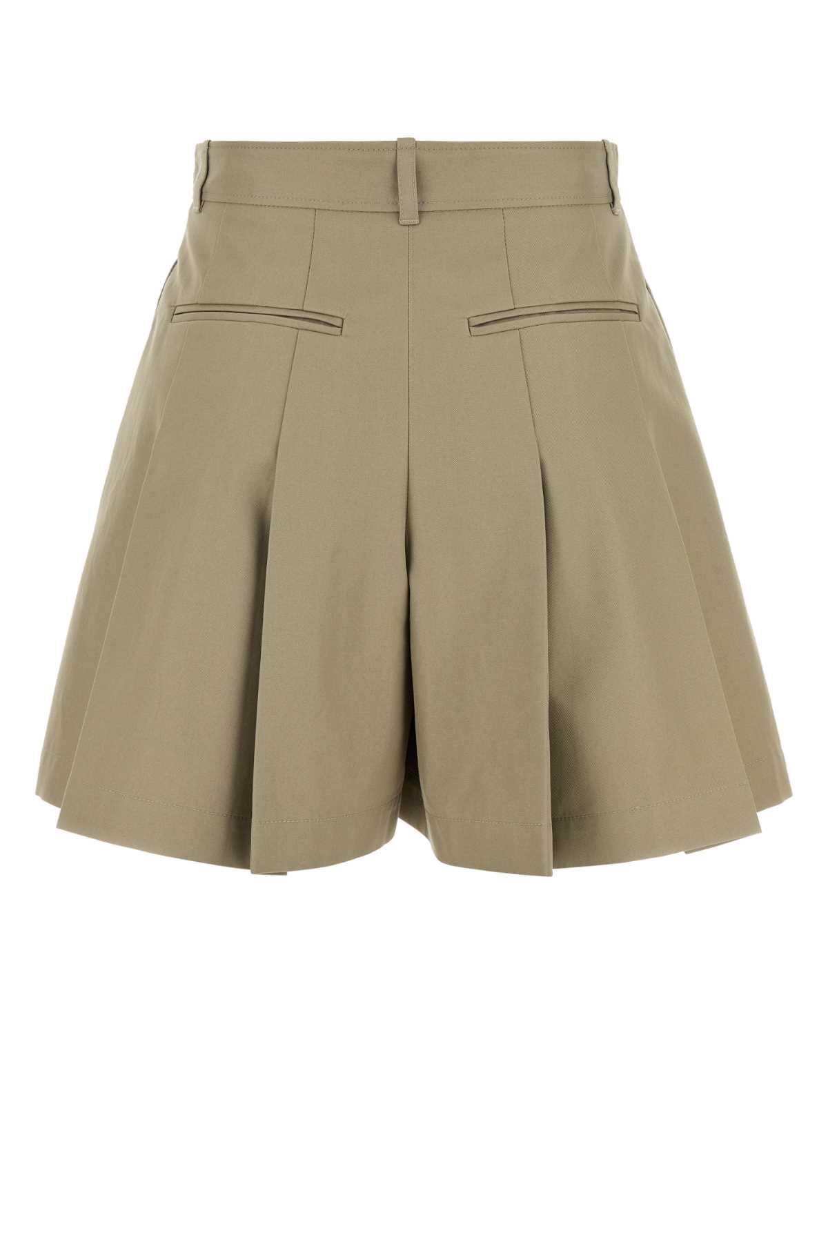 Alexander Mcqueen Women Dove Grey Cotton Shorts In Brown