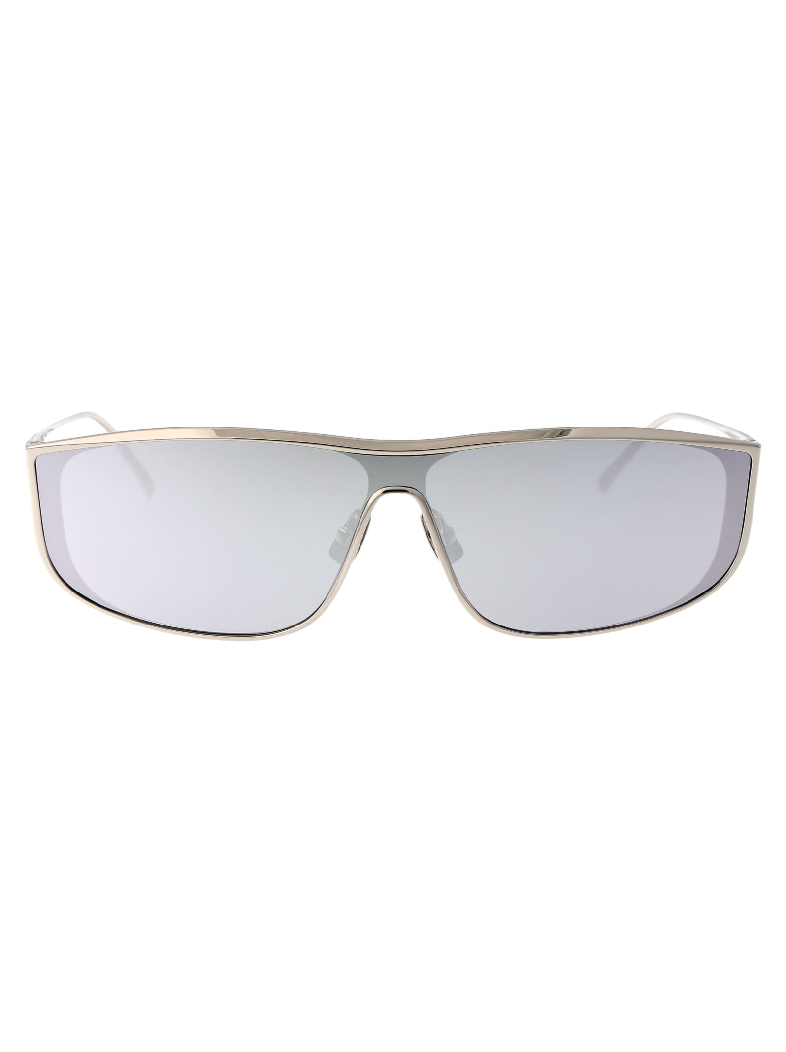 Shop Saint Laurent Sl 605 Luna Sunglasses In 003 Silver Silver Silver