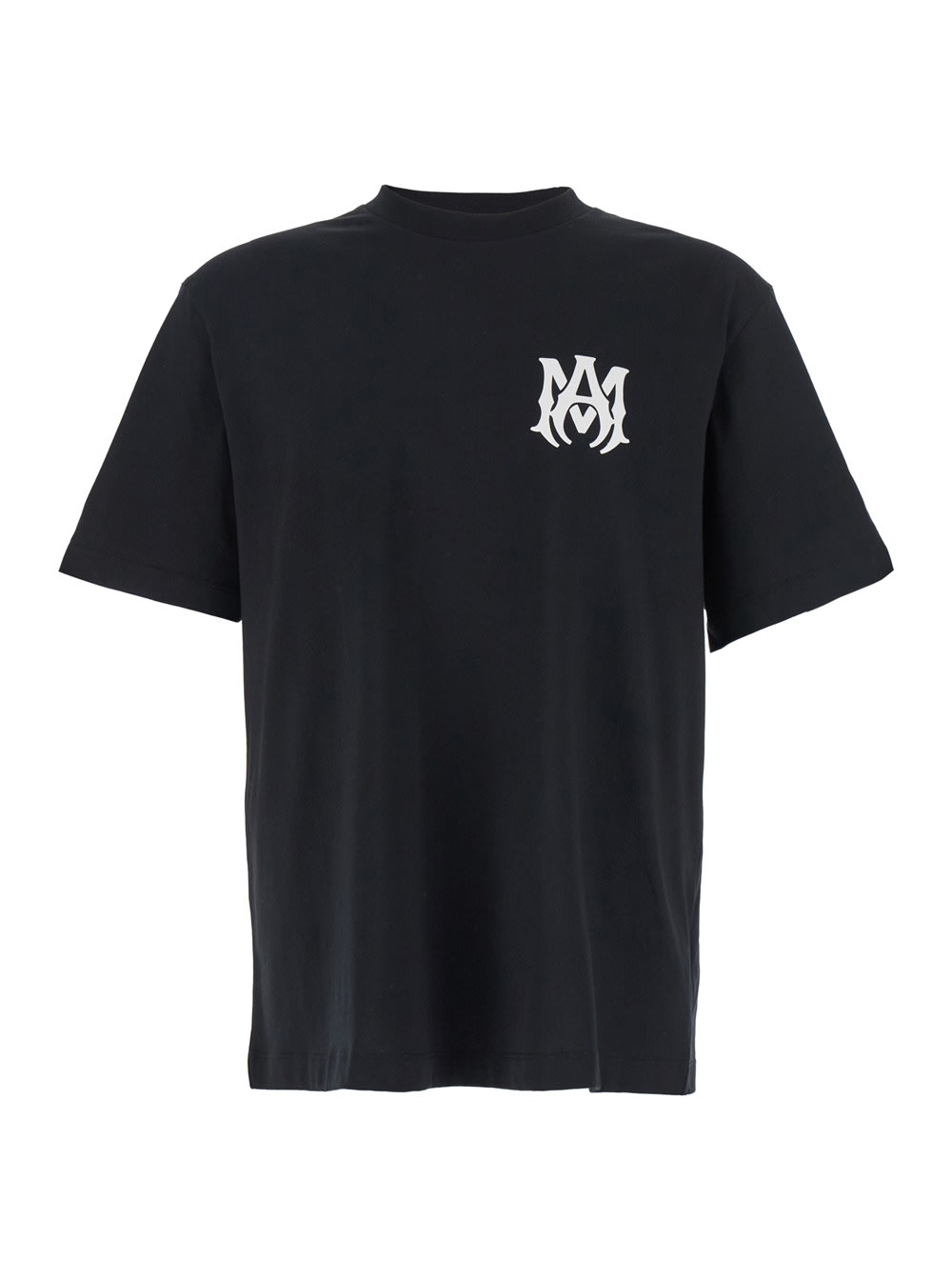 Amiri Jazz Wolf Black Crewneck T-shirt With Logo Lettering On The Front And Maxi Print On The Rear In Cott
