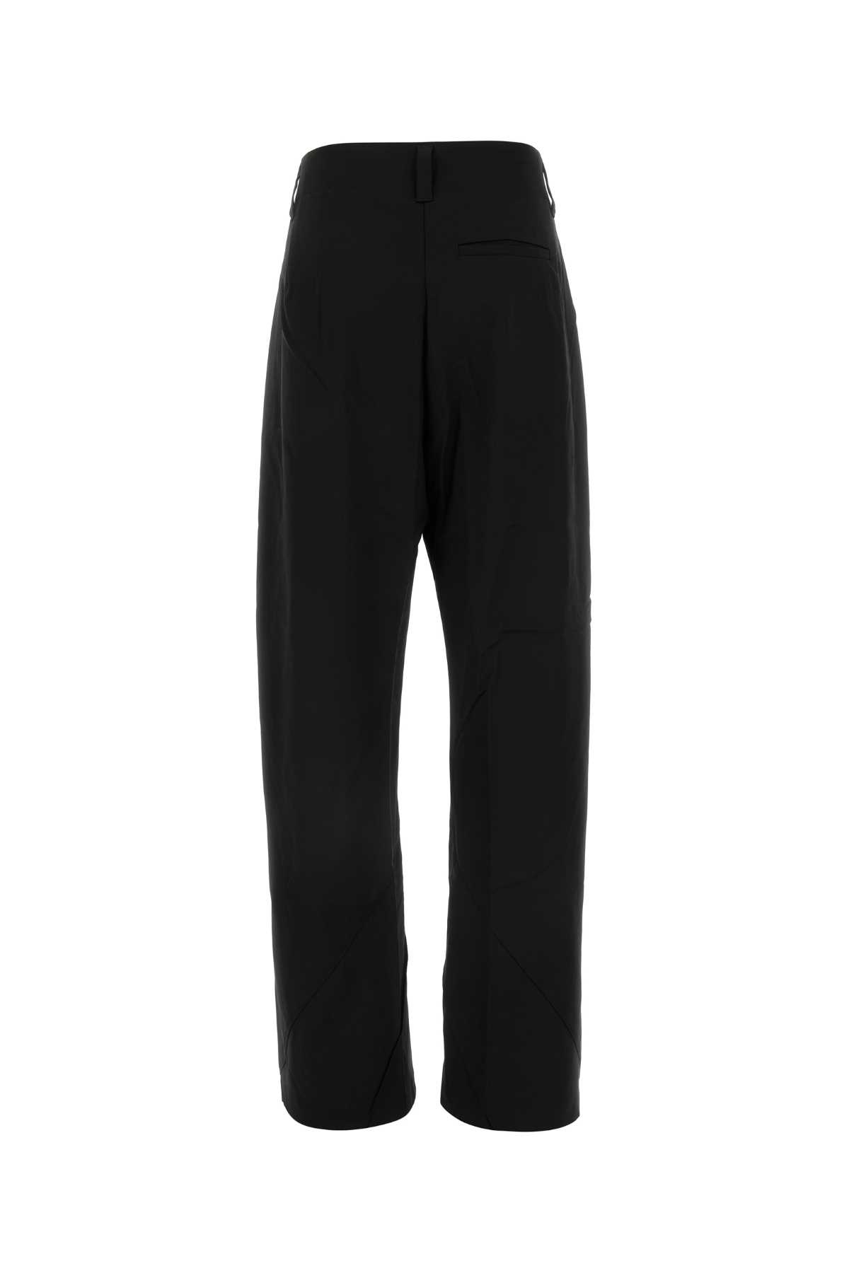 Kiko Kostadinov Wool Wide-leg Pant Inverted Pleats In Nightblack
