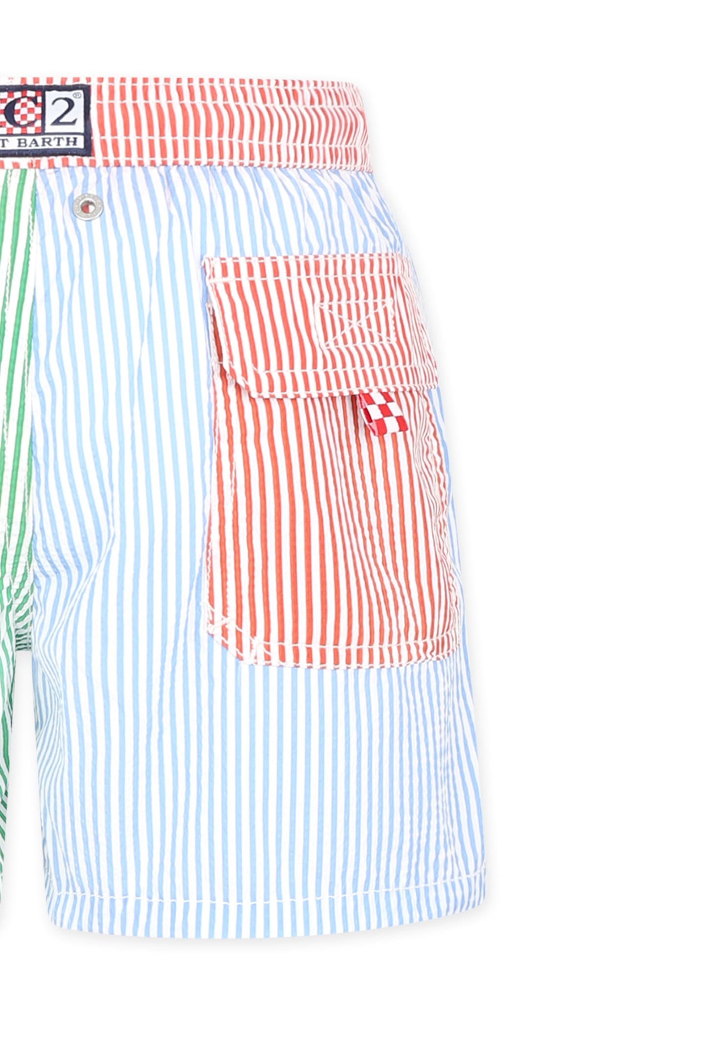 Mc2 Saint Barth Multicolor Swim Shorts For Boy With Logo In Multicolor