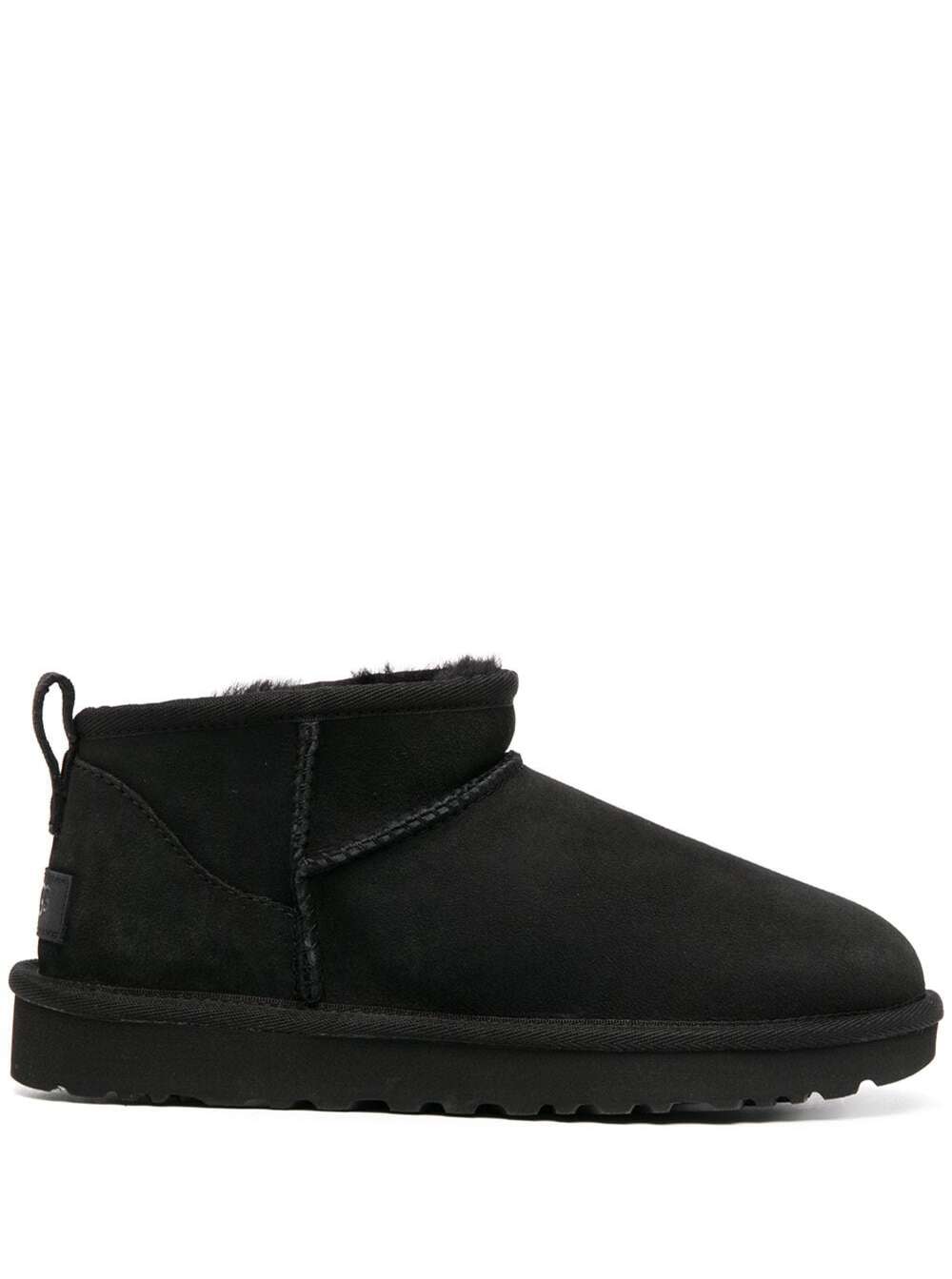 Ugg Round-headed Flat-bottomed Short Boots In Nero