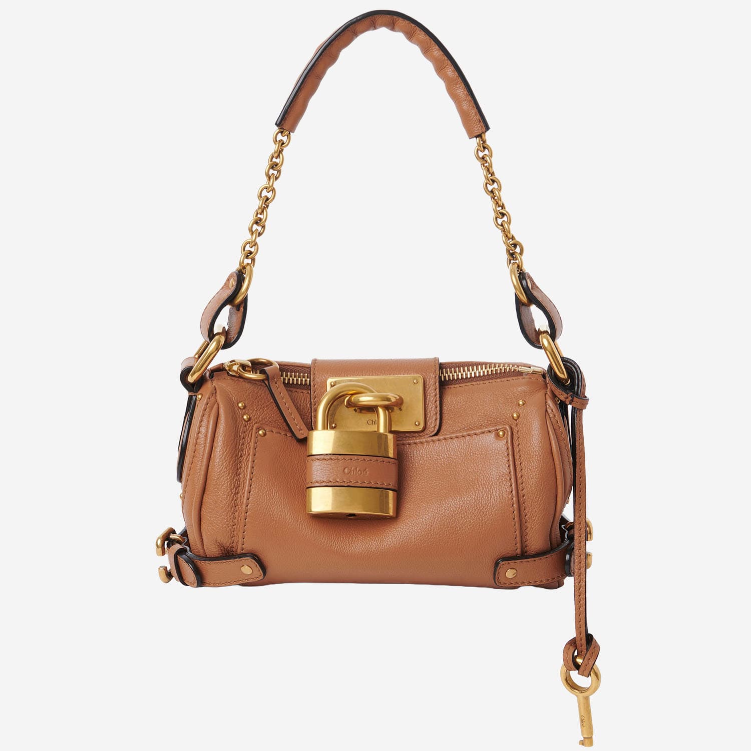 Chloé Paddington Textured-leather Shoulder Bag In Brown
