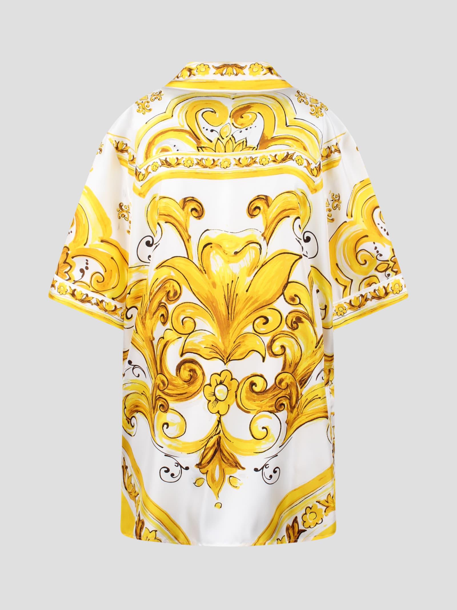 Shop Dolce & Gabbana Majolica-print Silk Shirt