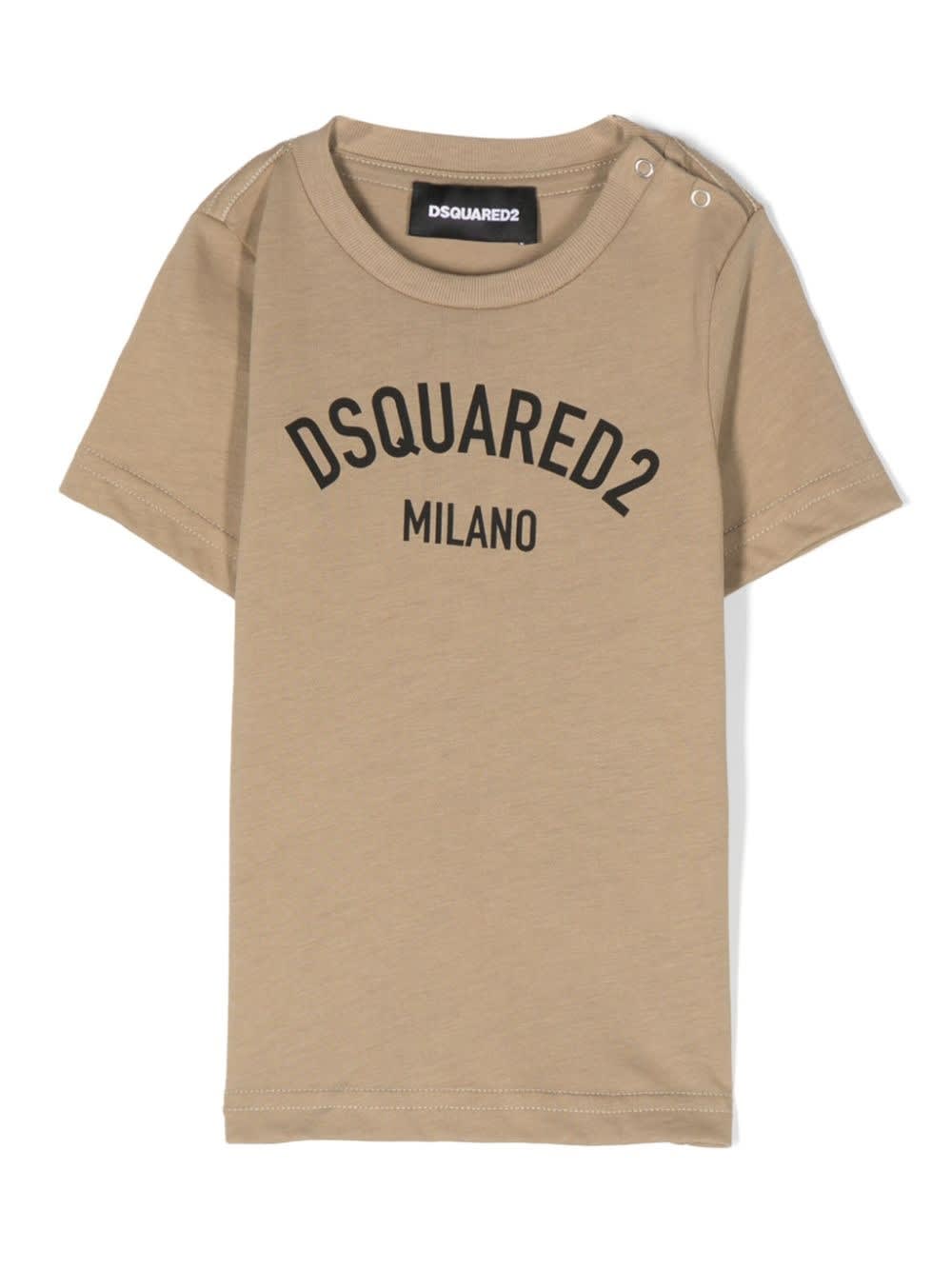 DSQUARED2 COTTON T-SHIRT WITH LOGO PRINT