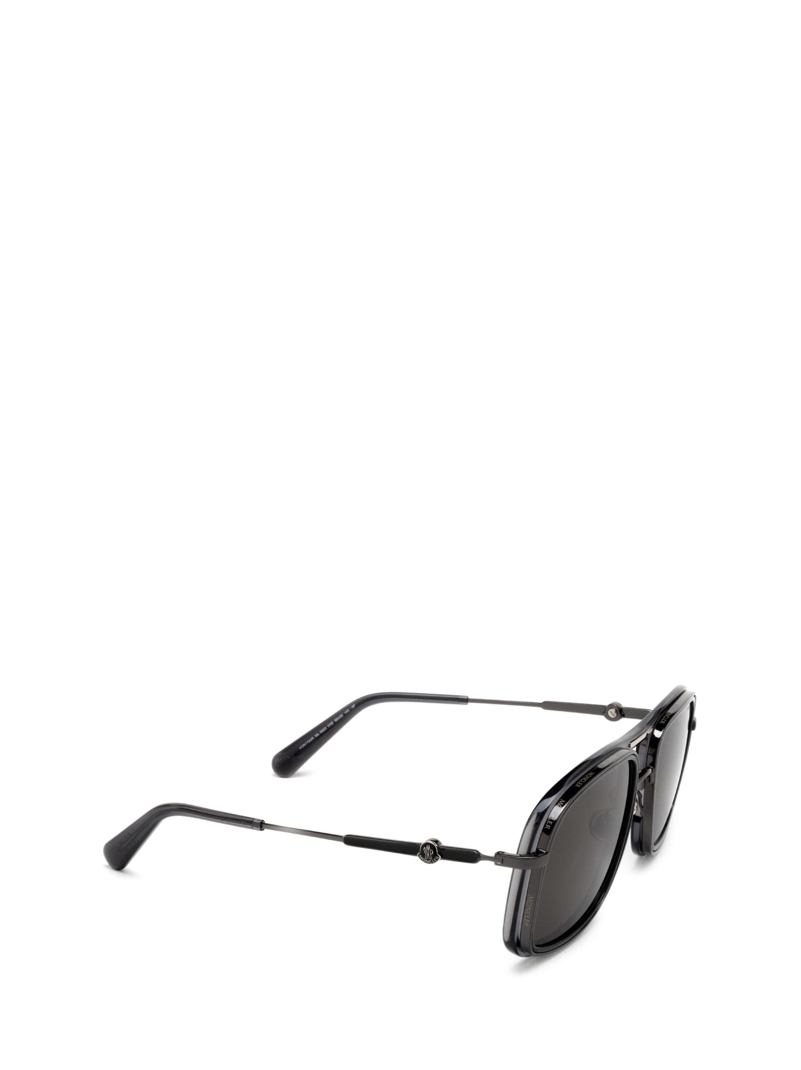 Shop Moncler Ml0223 Shiny Black Sunglasses