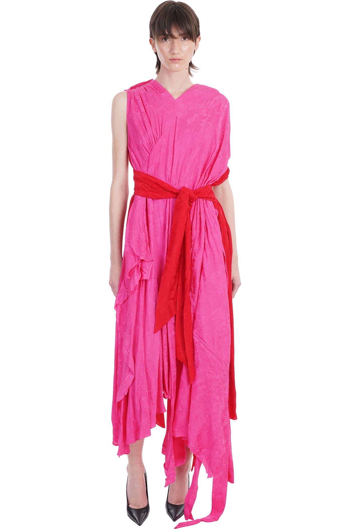 Balenciaga Dress In Rose-pink Viscose
