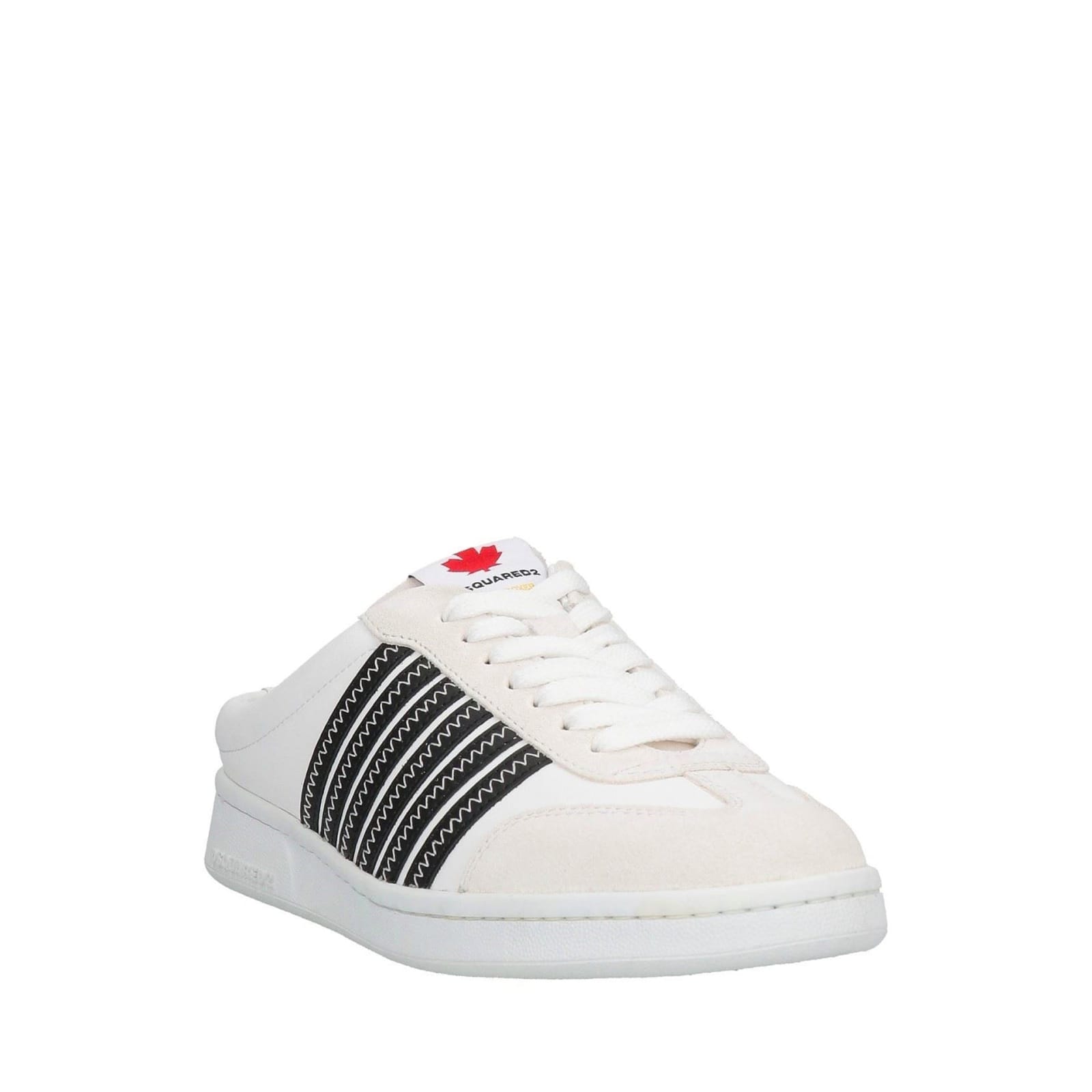 Shop Dsquared2 Boxer Leather Open Back Sneakers In White