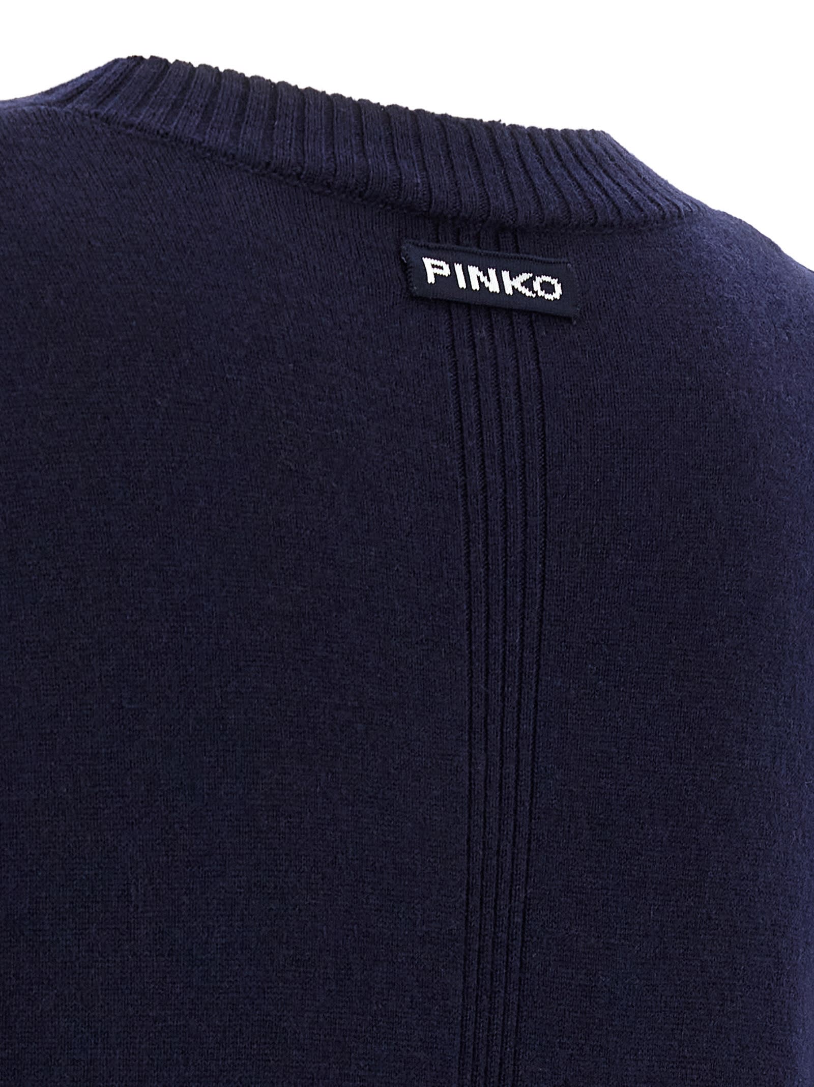 Pinko Crew-neck Contrast-trim Maxi Dress In Multi