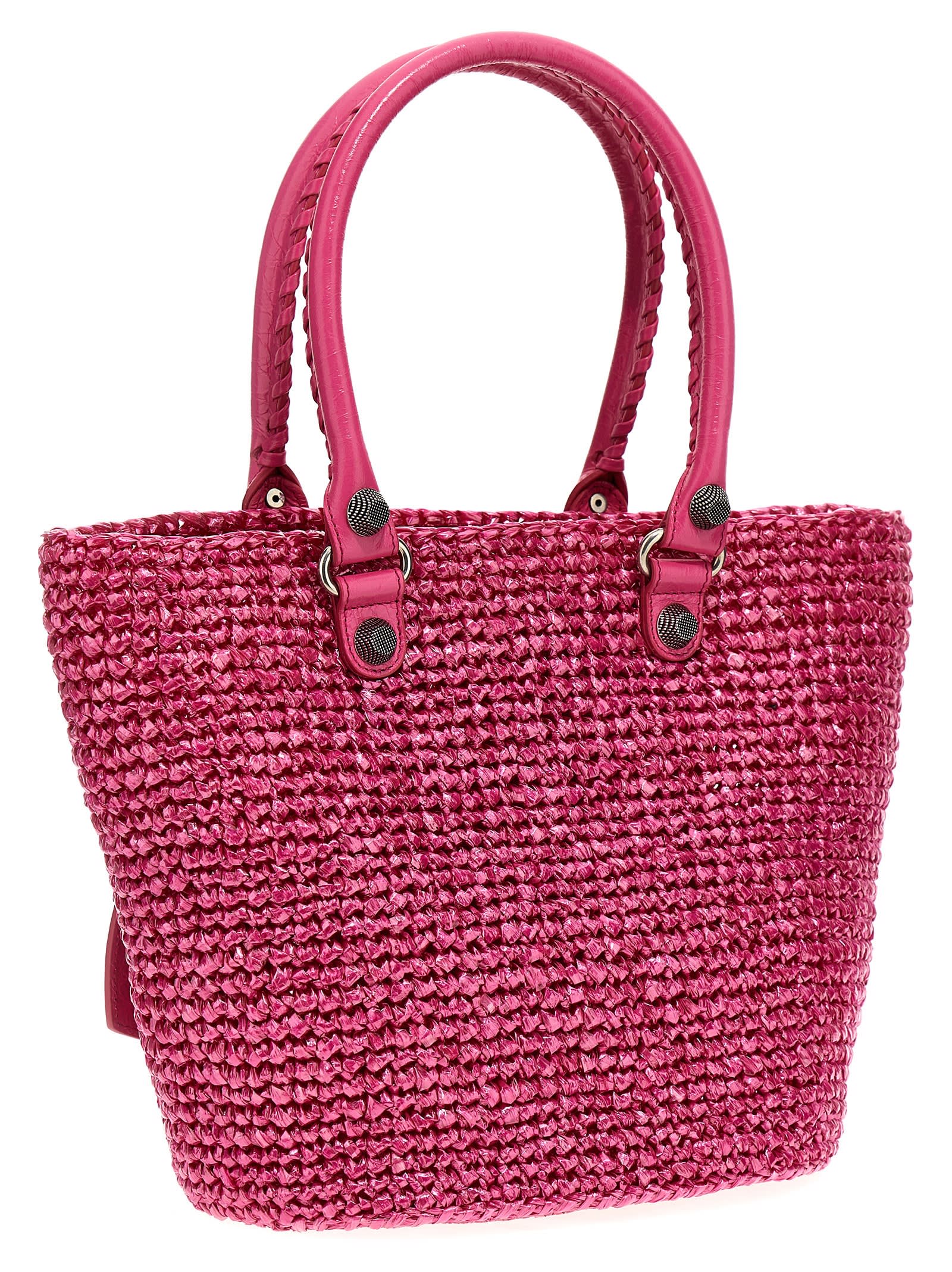 Shop Balenciaga Le Cagole Panier Shopping Bag In Fuchsia