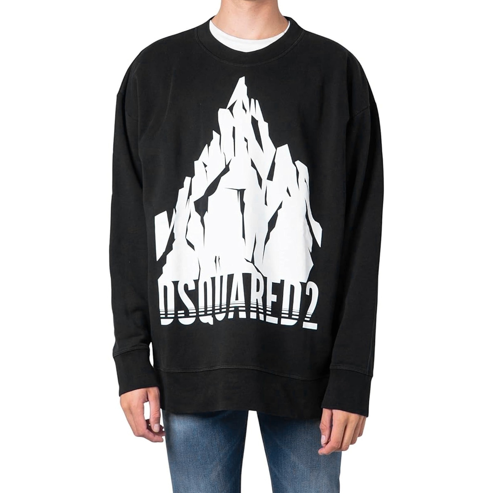 Shop Dsquared2 Cotton Logo Sweatshirt In Black