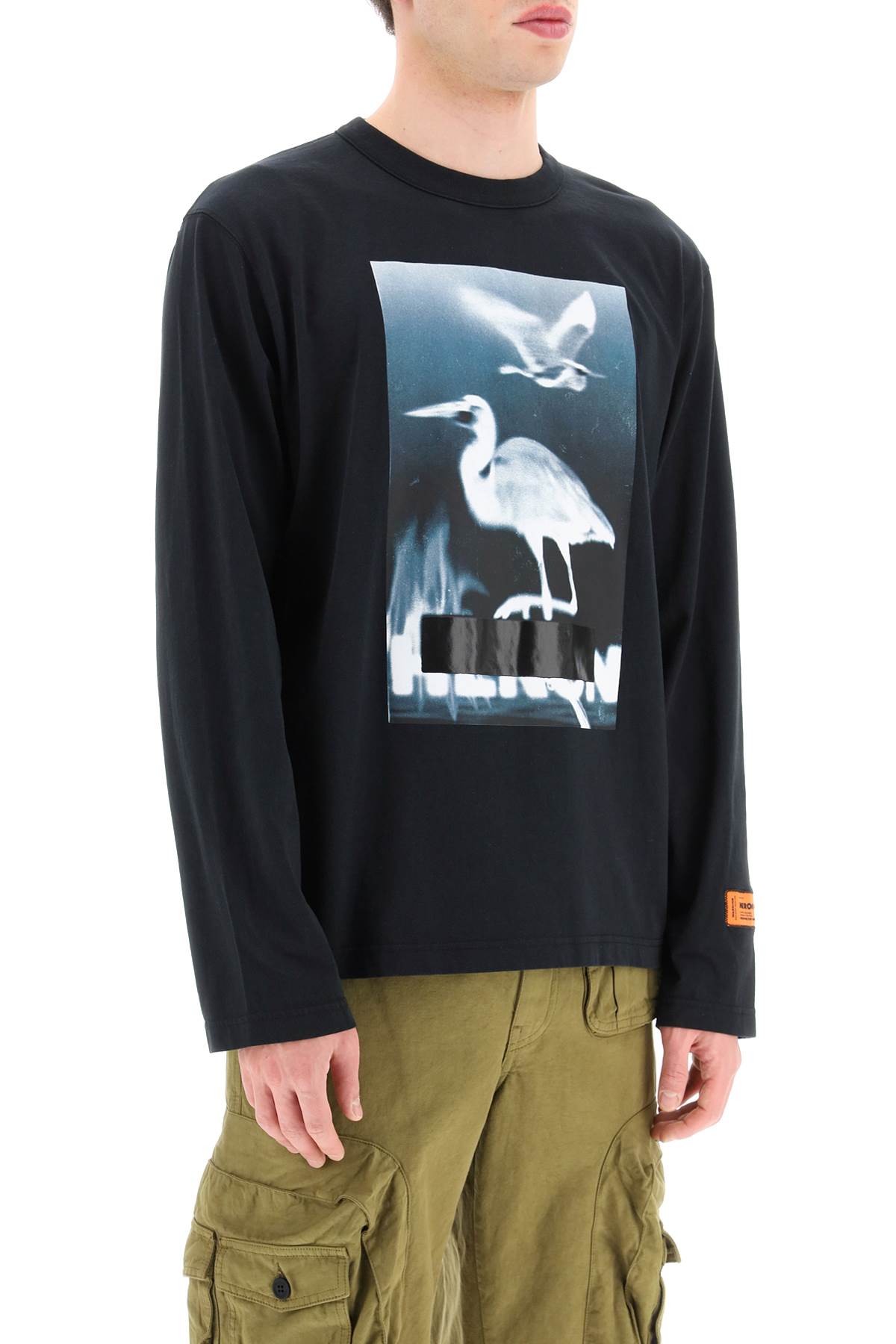 Shop Heron Preston Censored Heron Print Long-sleeve T-shirt In Black