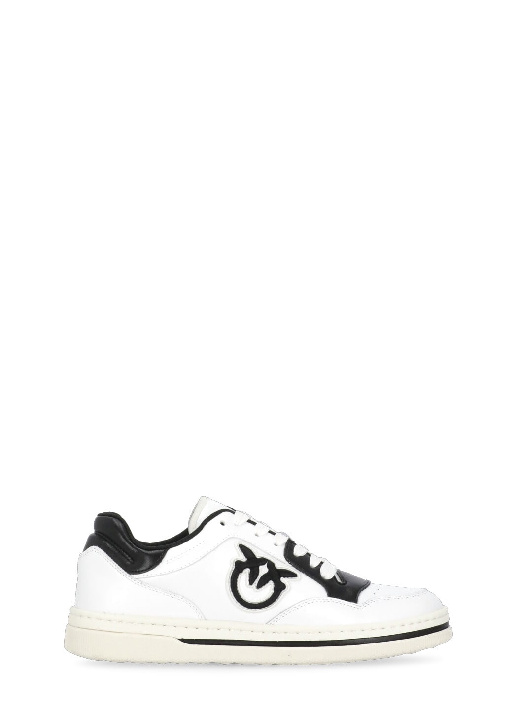 Shop Pinko Leather Sneaker With Logo In White