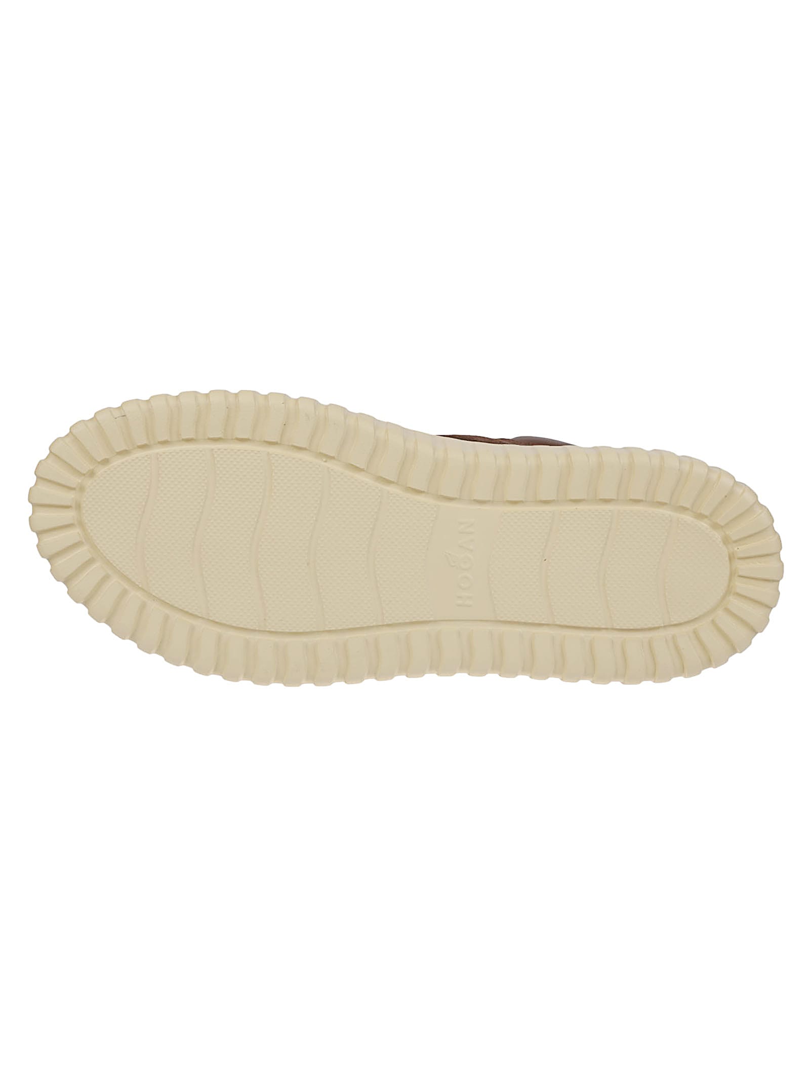 Hogan Leather Lace-up Sneakers Platform Sole In Brown