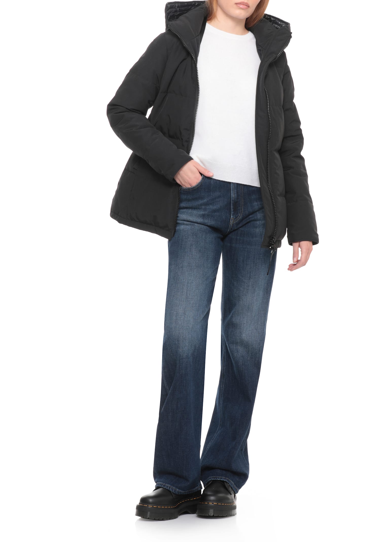 Canada Goose Padded Parka Removable Hood In Black