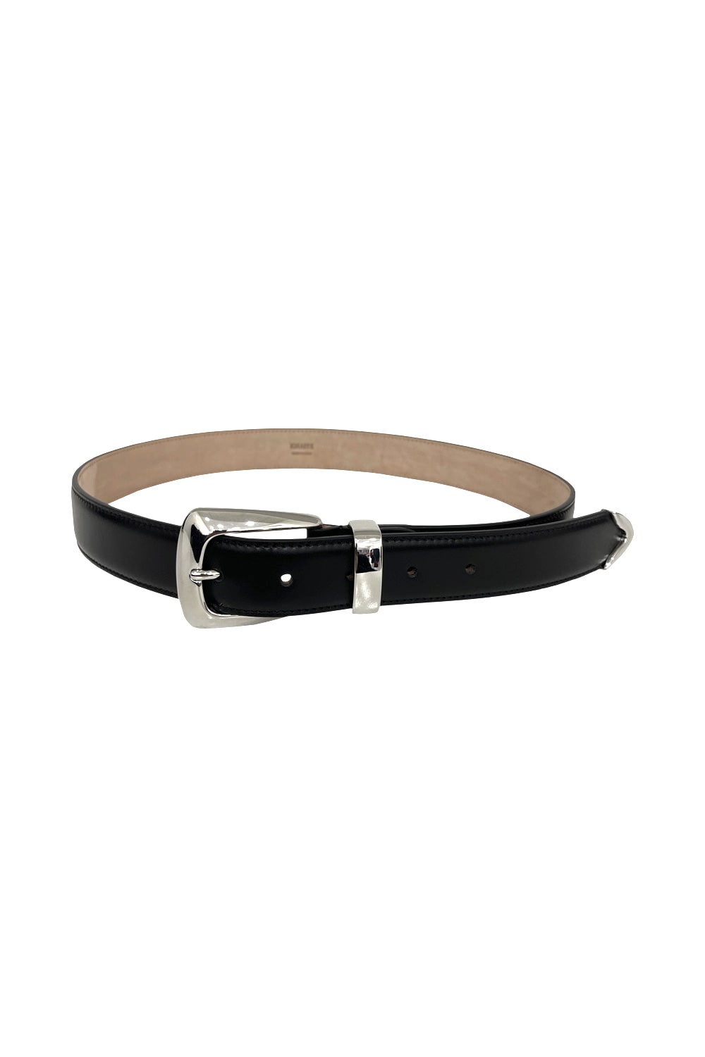 Khaite Benny Belt Whit Silver Buckle In Black