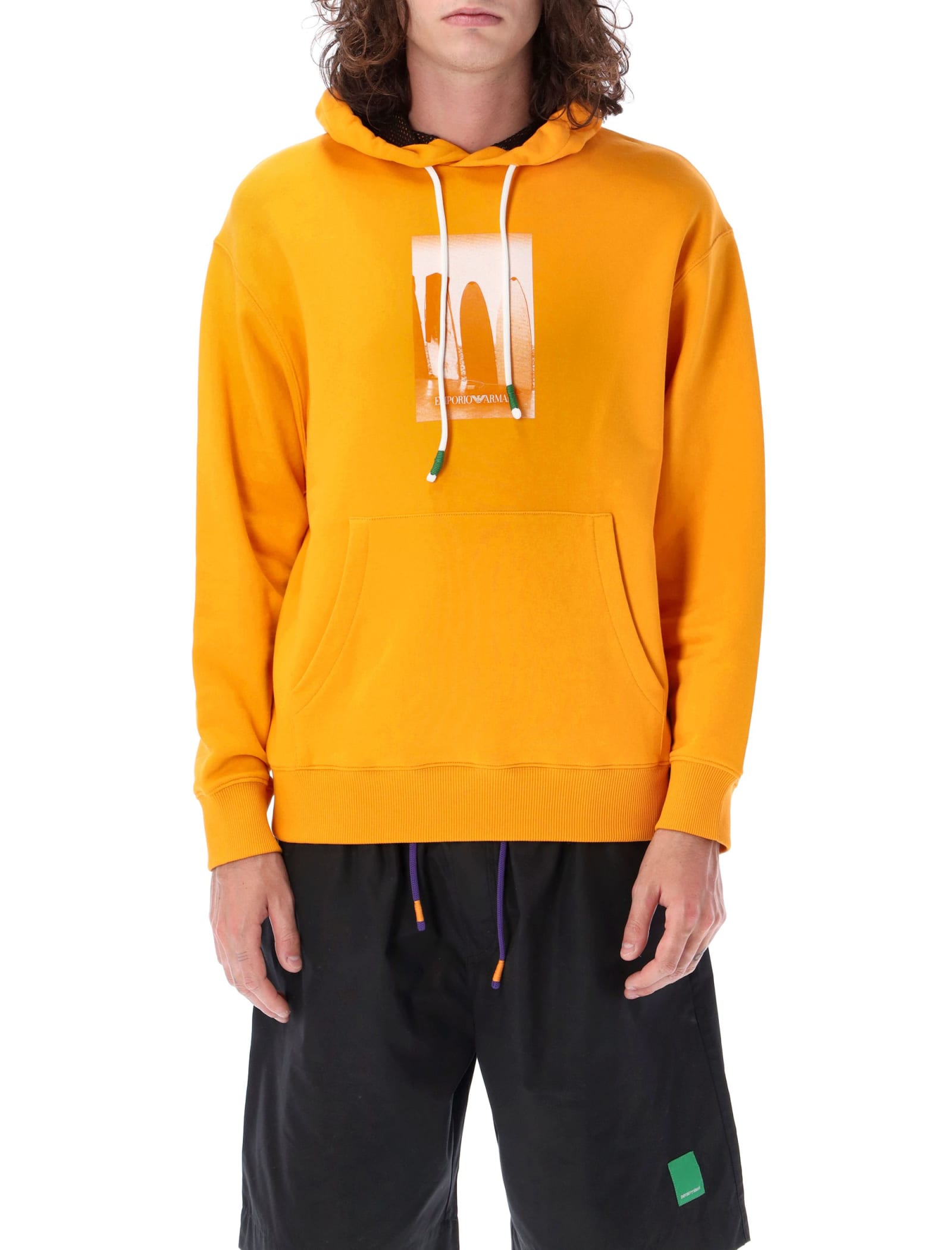 EMPORIO ARMANI SUSTAINABLE COLLECTION FRENCH TERRYCLOTH HOODIE