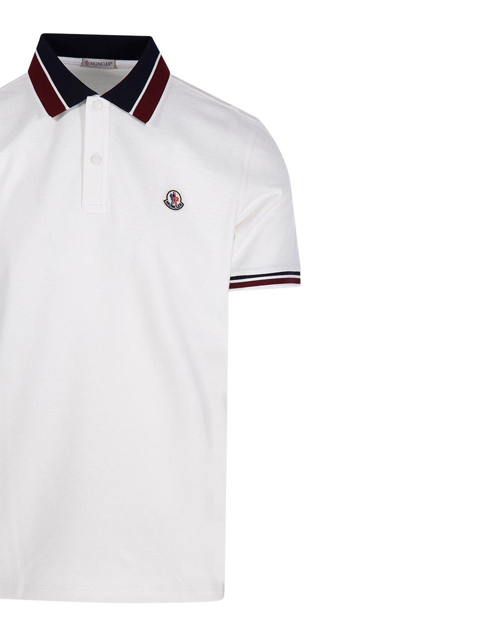 Shop Moncler Logo Patch Polo Shirt In 034