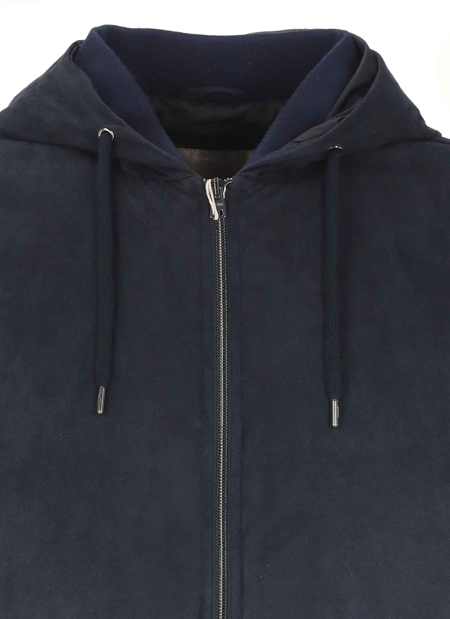 Herno Dark Blue Padded Jacket With Functional Design In Blue