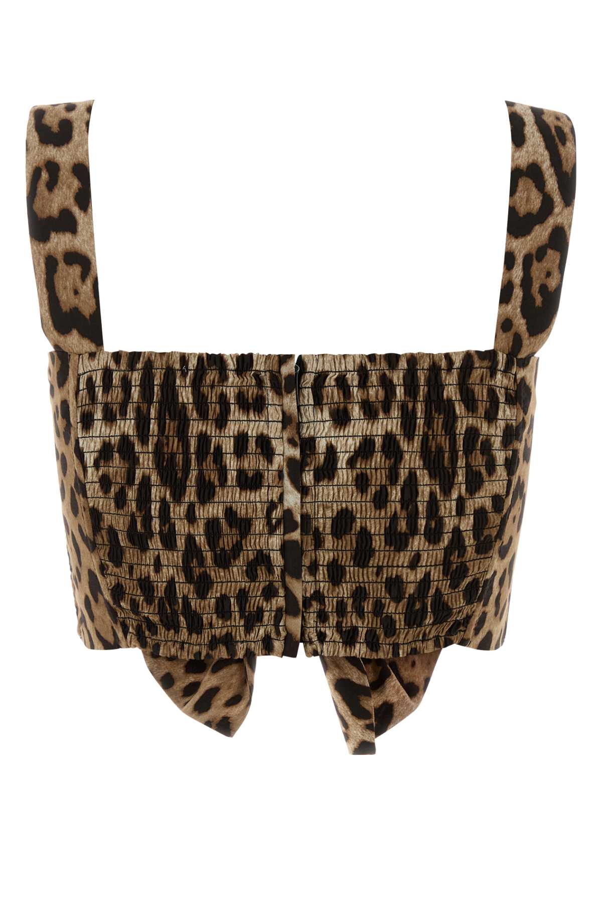 Dolce & Gabbana Bustier Top Leopard Motif Sweetheart Neckline In Multi