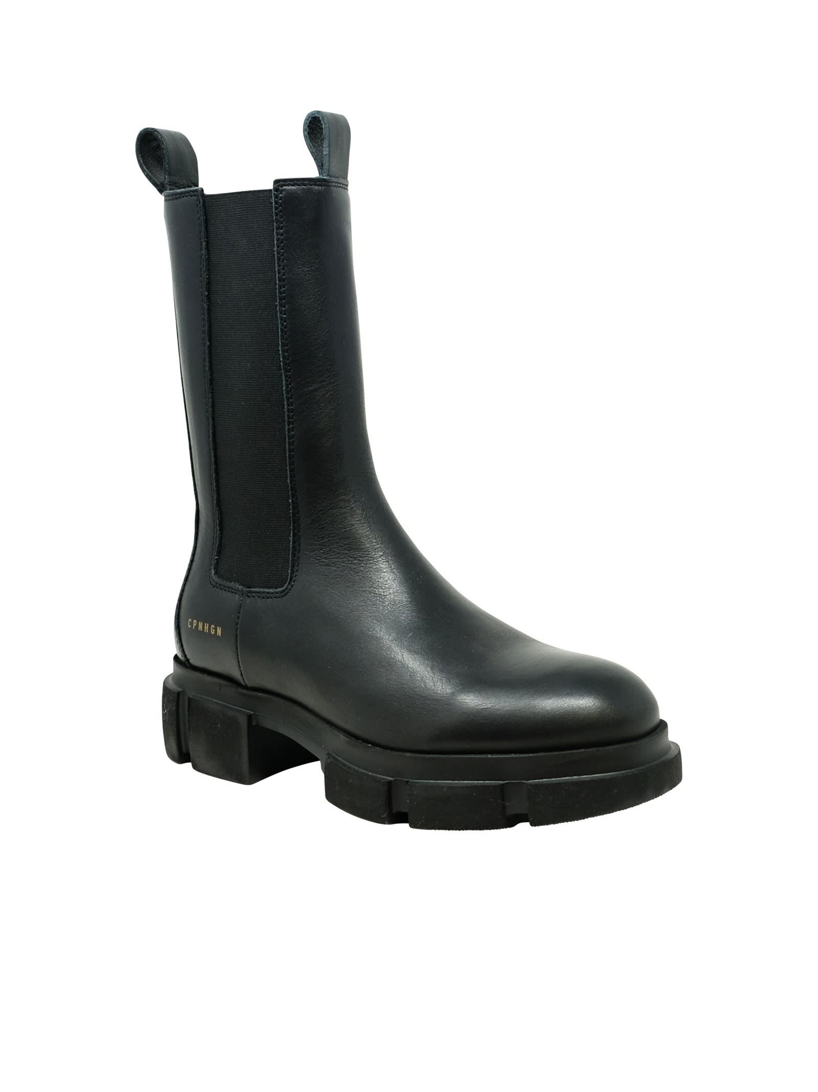 Copenhagen Elastic-panelled Lug-sole Chelsea Boots In Black