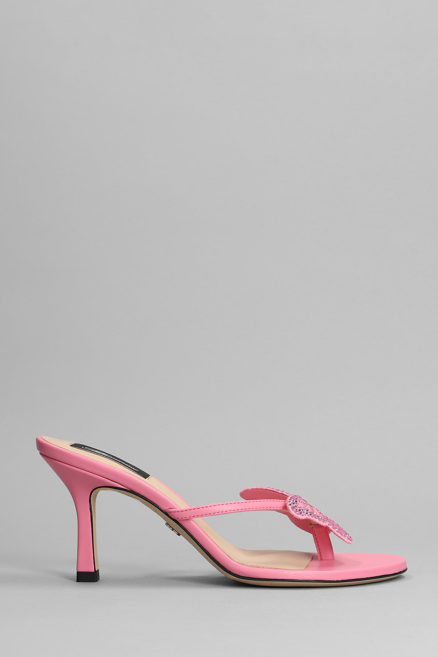 BLUMARINE SANDALS IN ROSE-PINK LEATHER