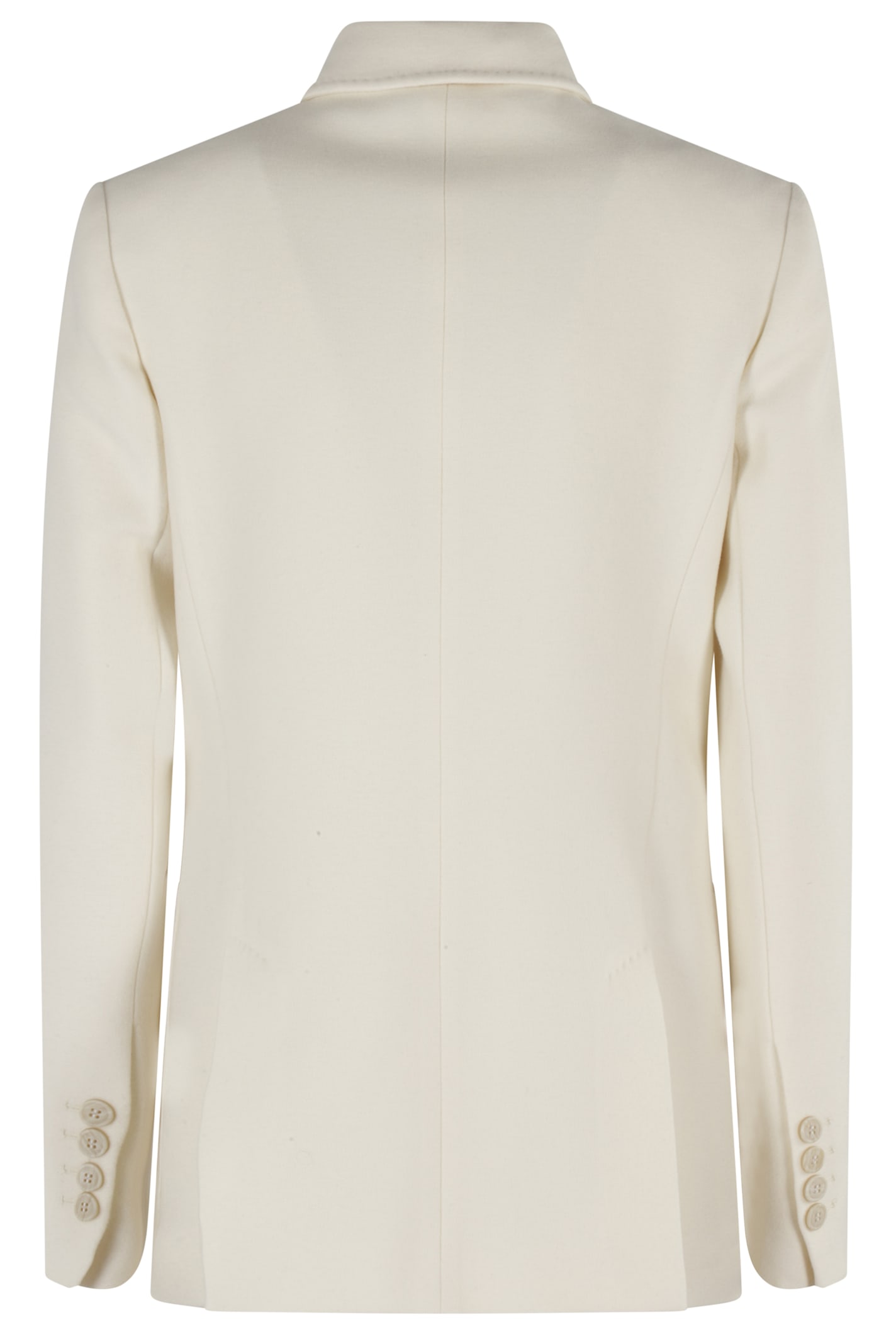 Eleventy Double-breasted Wool Blazer With Classic Lapel In White