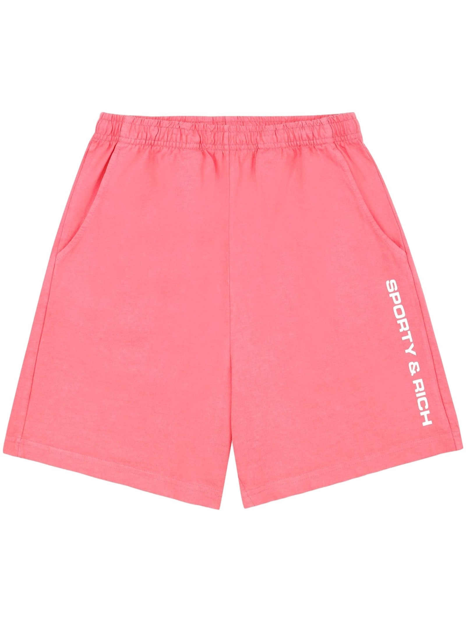 Sporty & Rich Bold Logo Gym Shorts In Cotton Candy