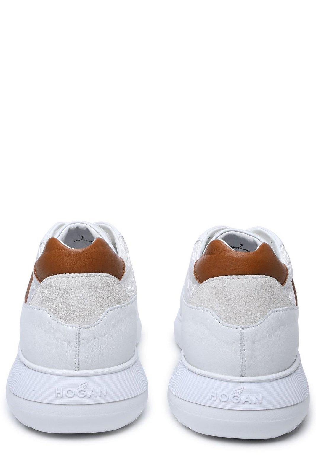 Shop Hogan Interactive 3 Round-toe Lace-up Sneakers Sneakers In Bianco
