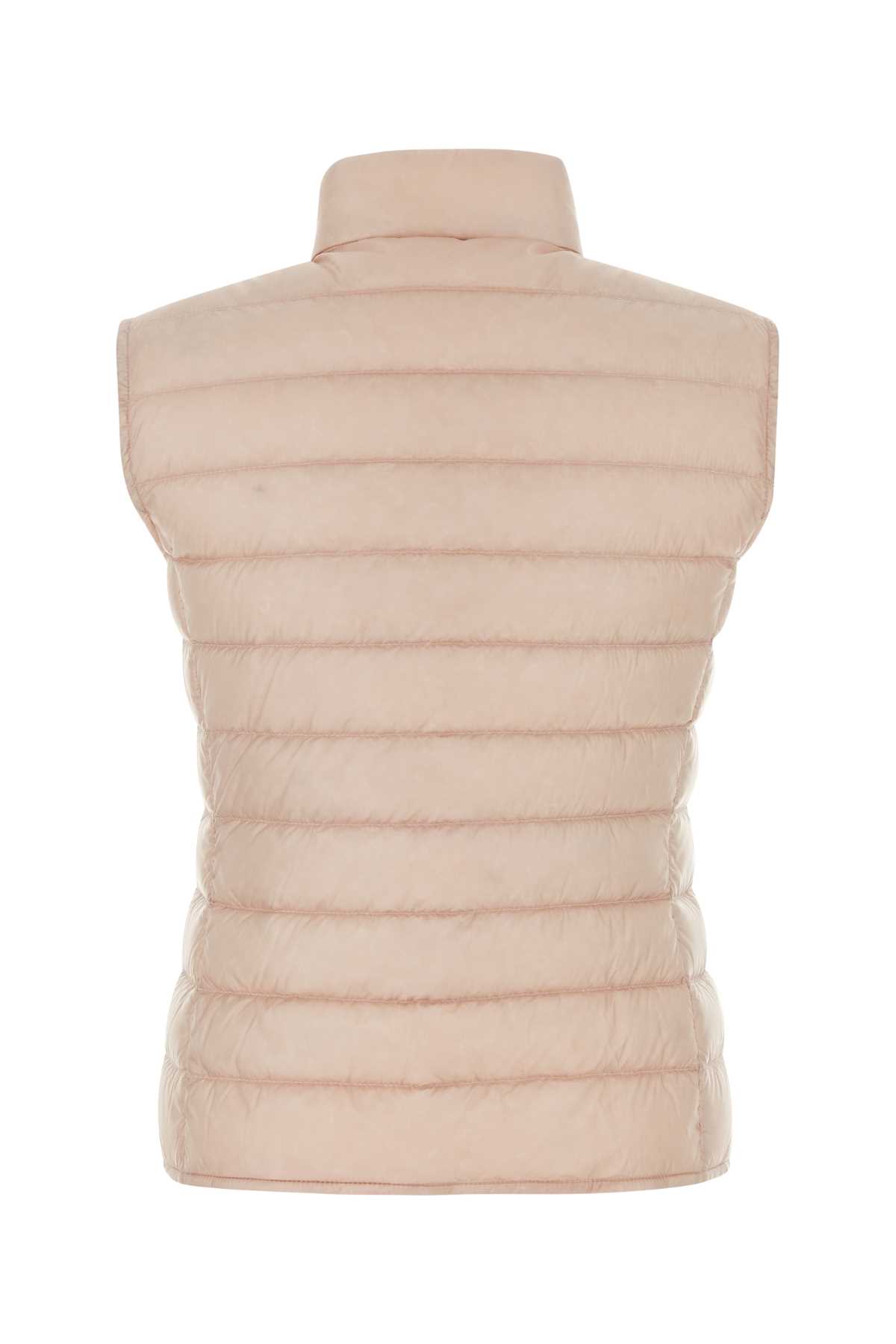 Shop Moncler Light Pink Nylon Liane Sleeveless Down Jacket In 529