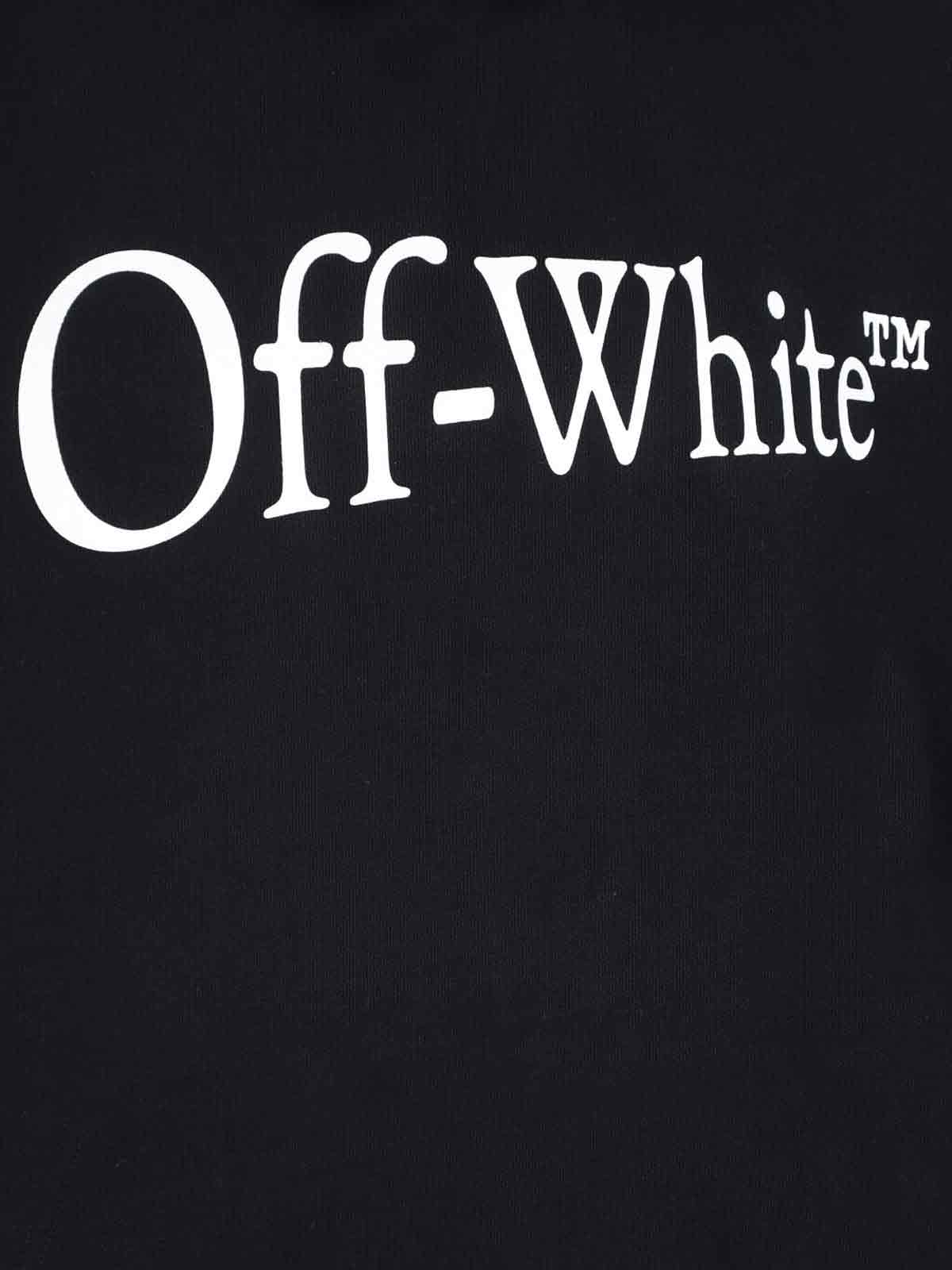 Off-white Long Sleeve Hooded Sweatshirt In Black