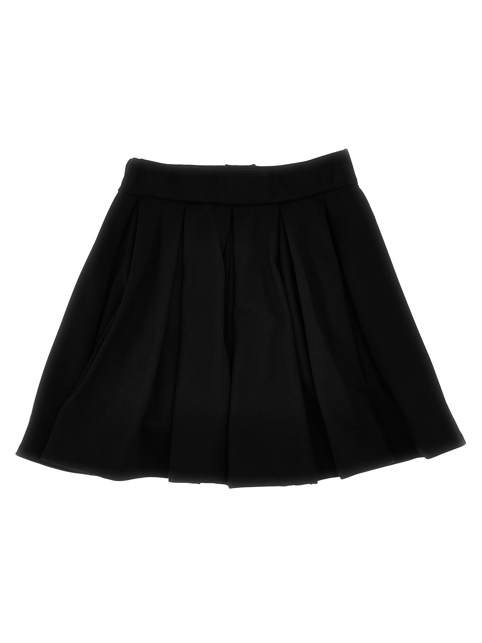 Shop Balmain Logo Button Skirt In Black