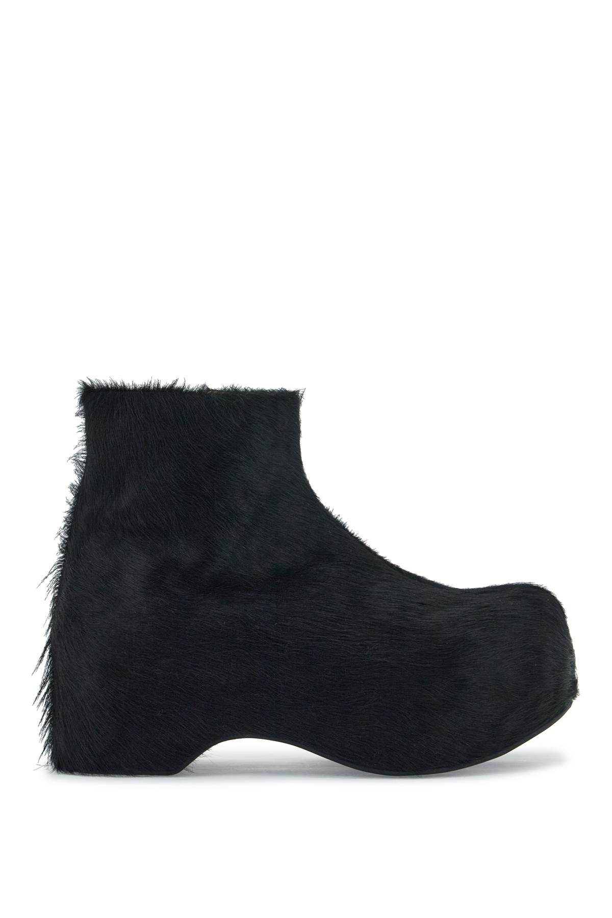 Shop Marni Long-haired Chunky Ankle Boots In Black (black)