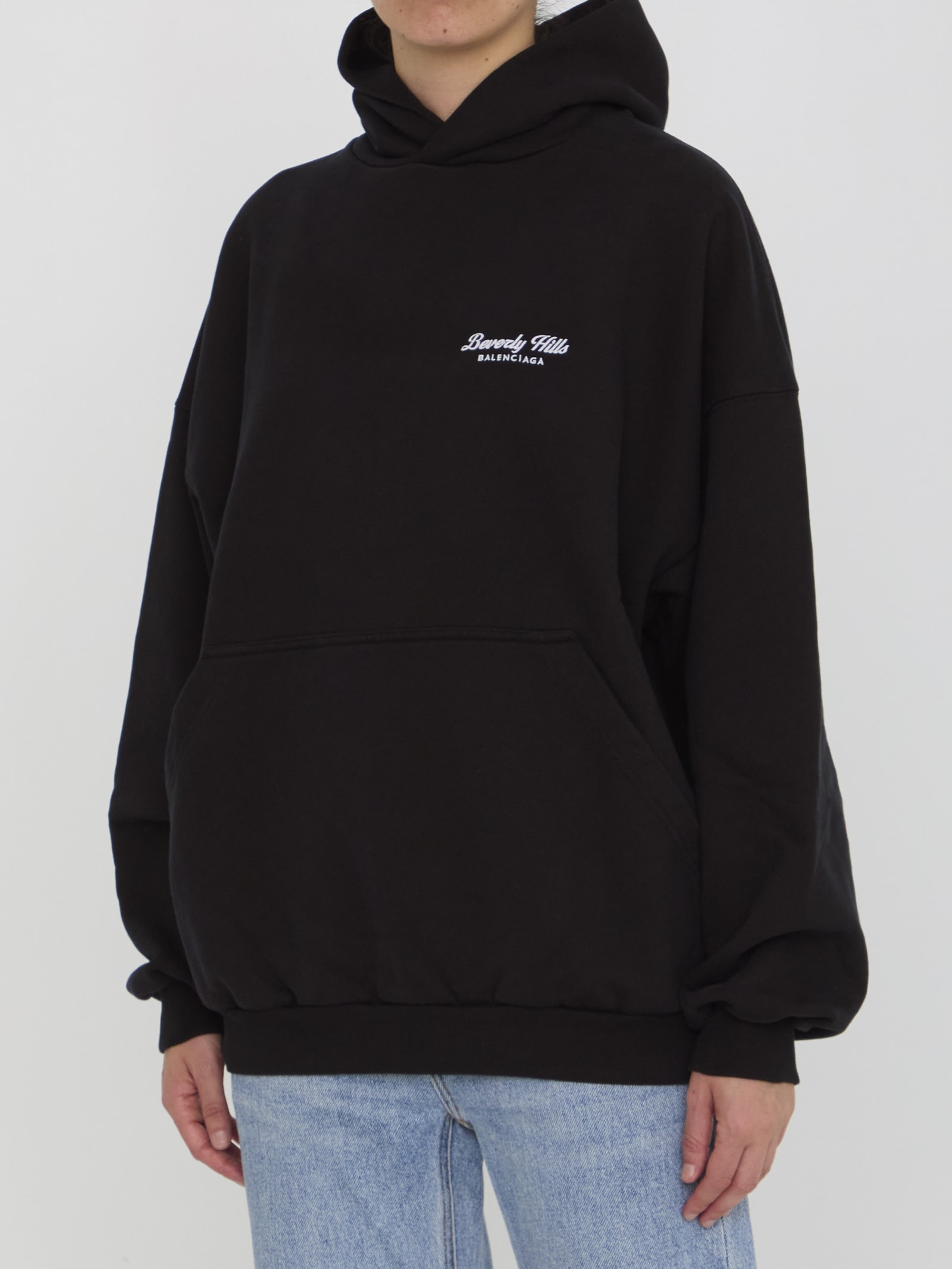 Shop Balenciaga Beverly Hills Hoodie In Black