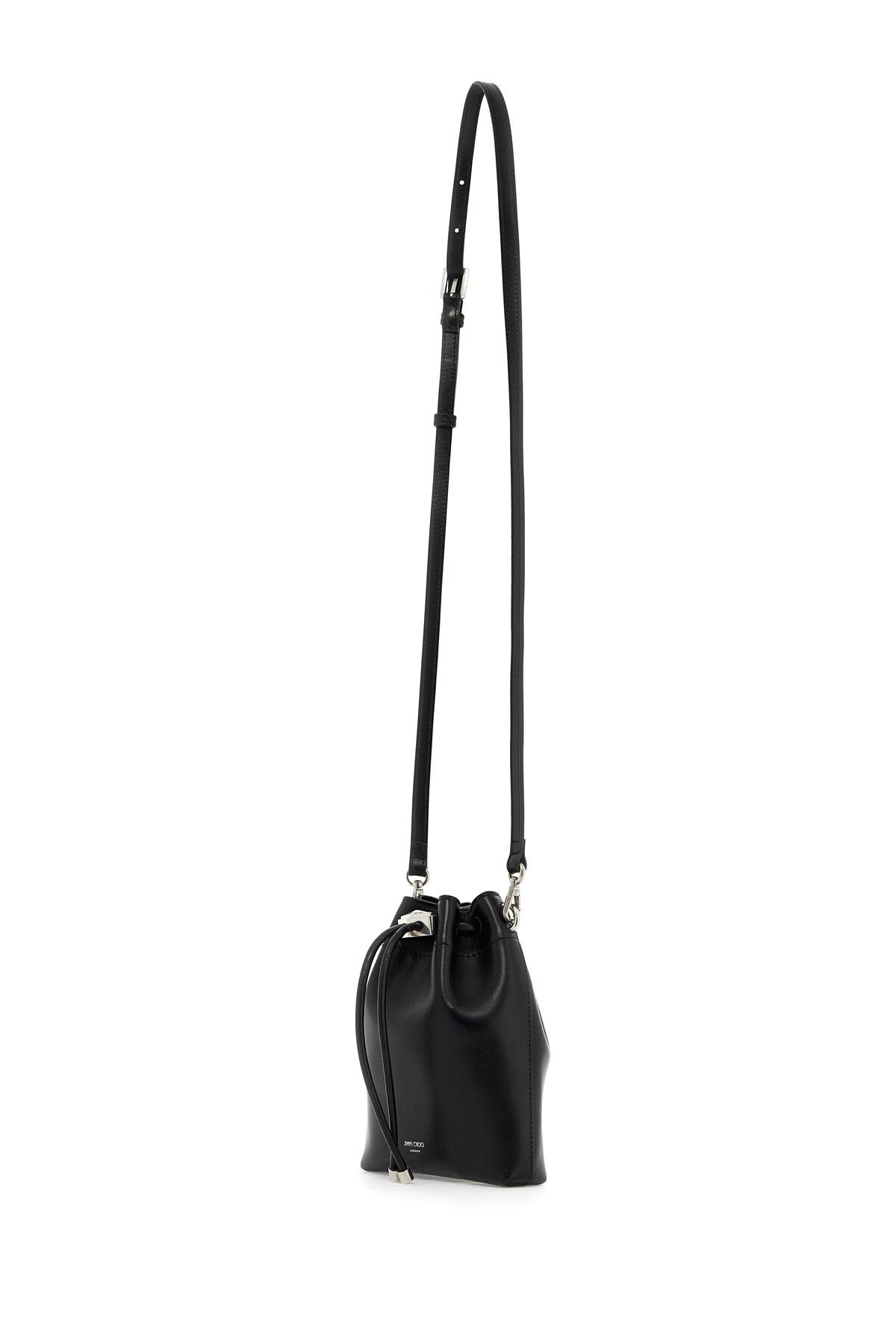 Shop Jimmy Choo Bon Bon Bucket N/s Shoulder Bag In Black Antique Silver (black)