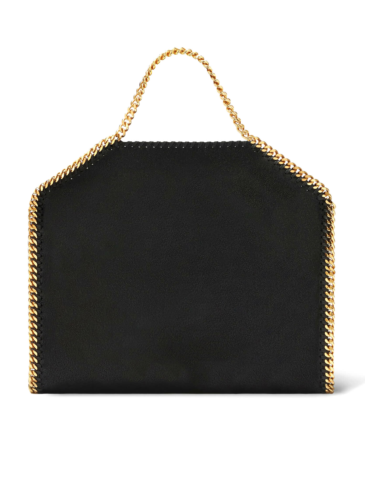 Shop Stella Mccartney Black And Gold Falabella Tote Bag