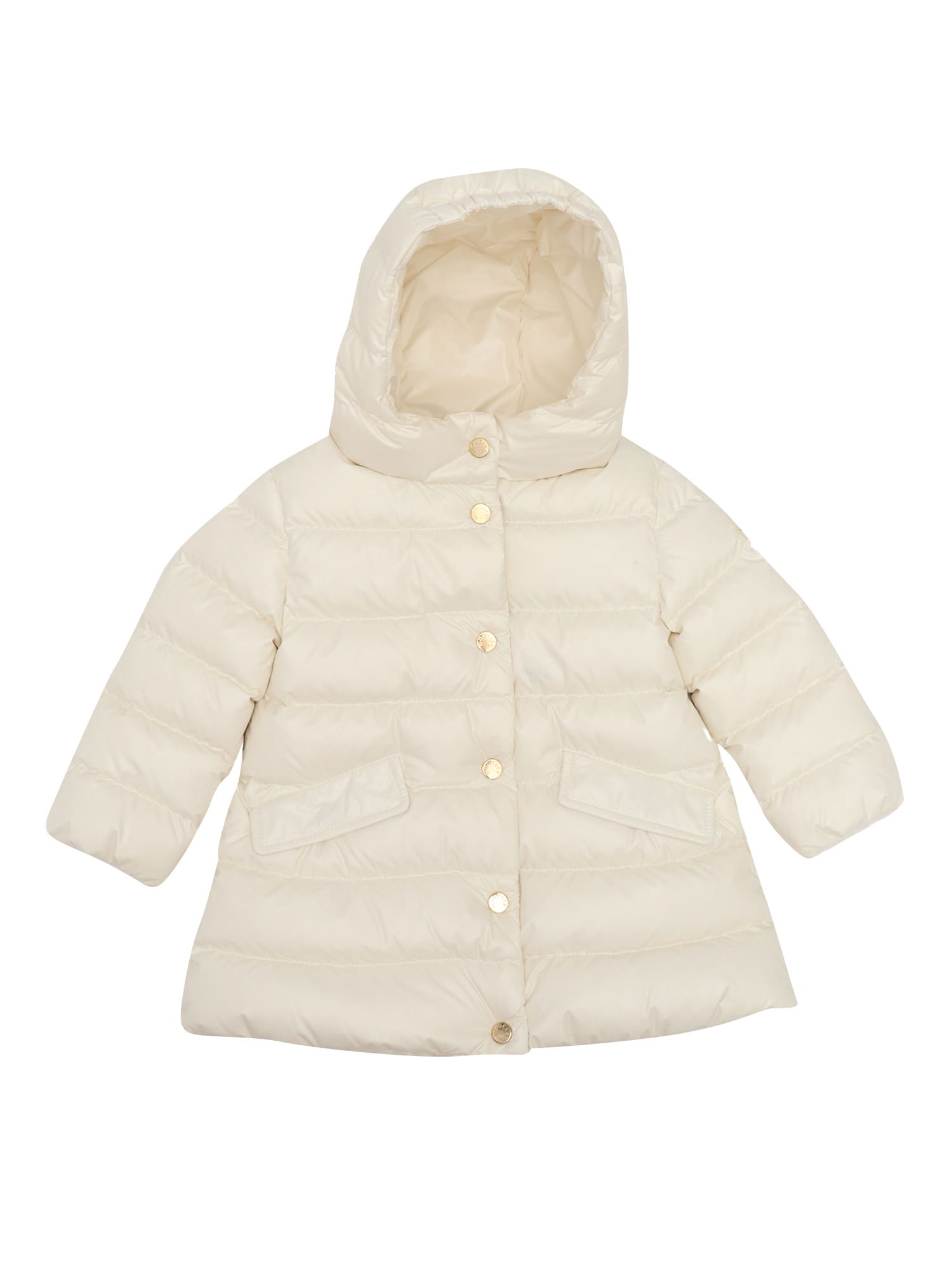 Moncler Ibida Long Coat In Beige