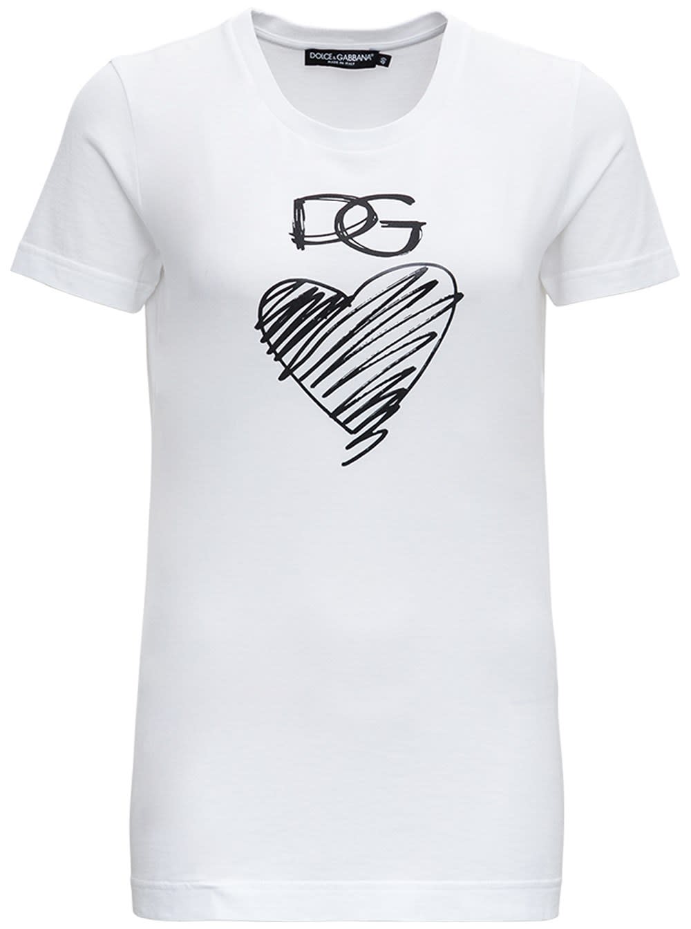Dolce & Gabbana Cotton T-shirt With Dg Heart Print