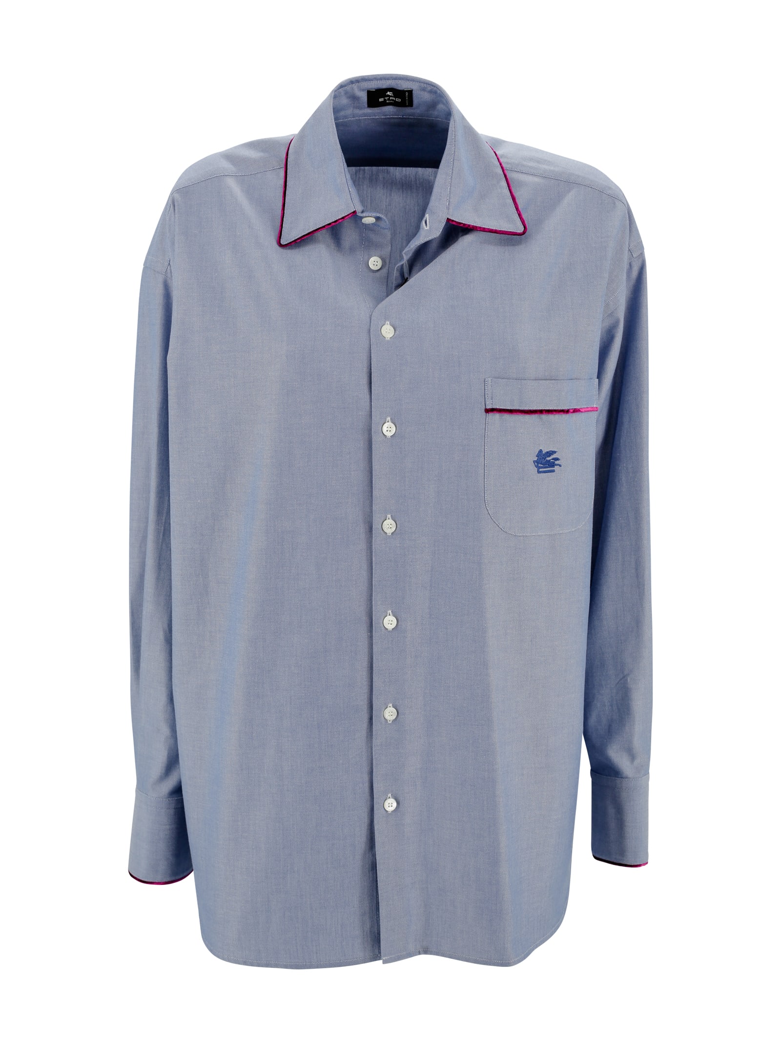 Shop Etro Oxford Shirt With Pegasus