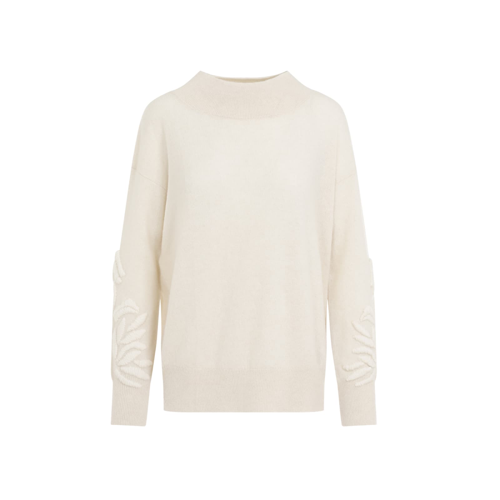 Shop Ermanno Scervino Cashmere Pullover In Melange Burro