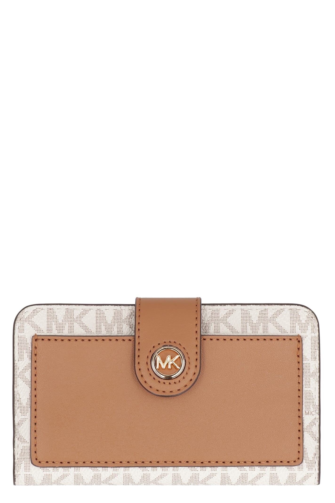 Michael Michael Kors Coated Canvas Wallet In Ivory