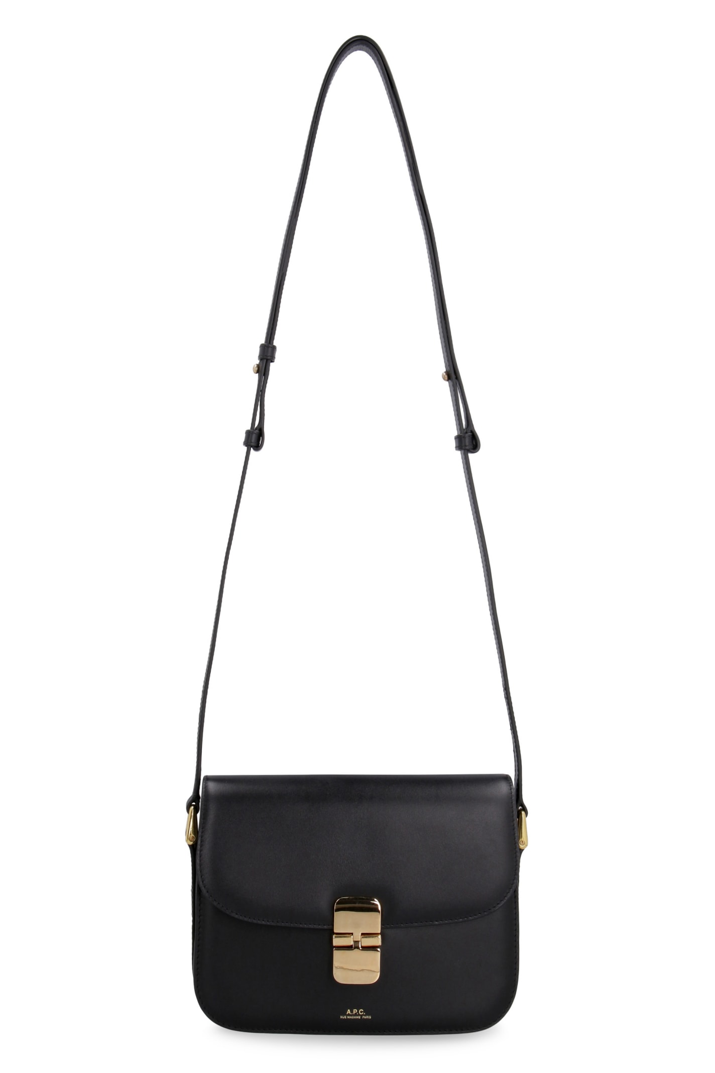 Shop Apc Leather Crossbody Bag In Black