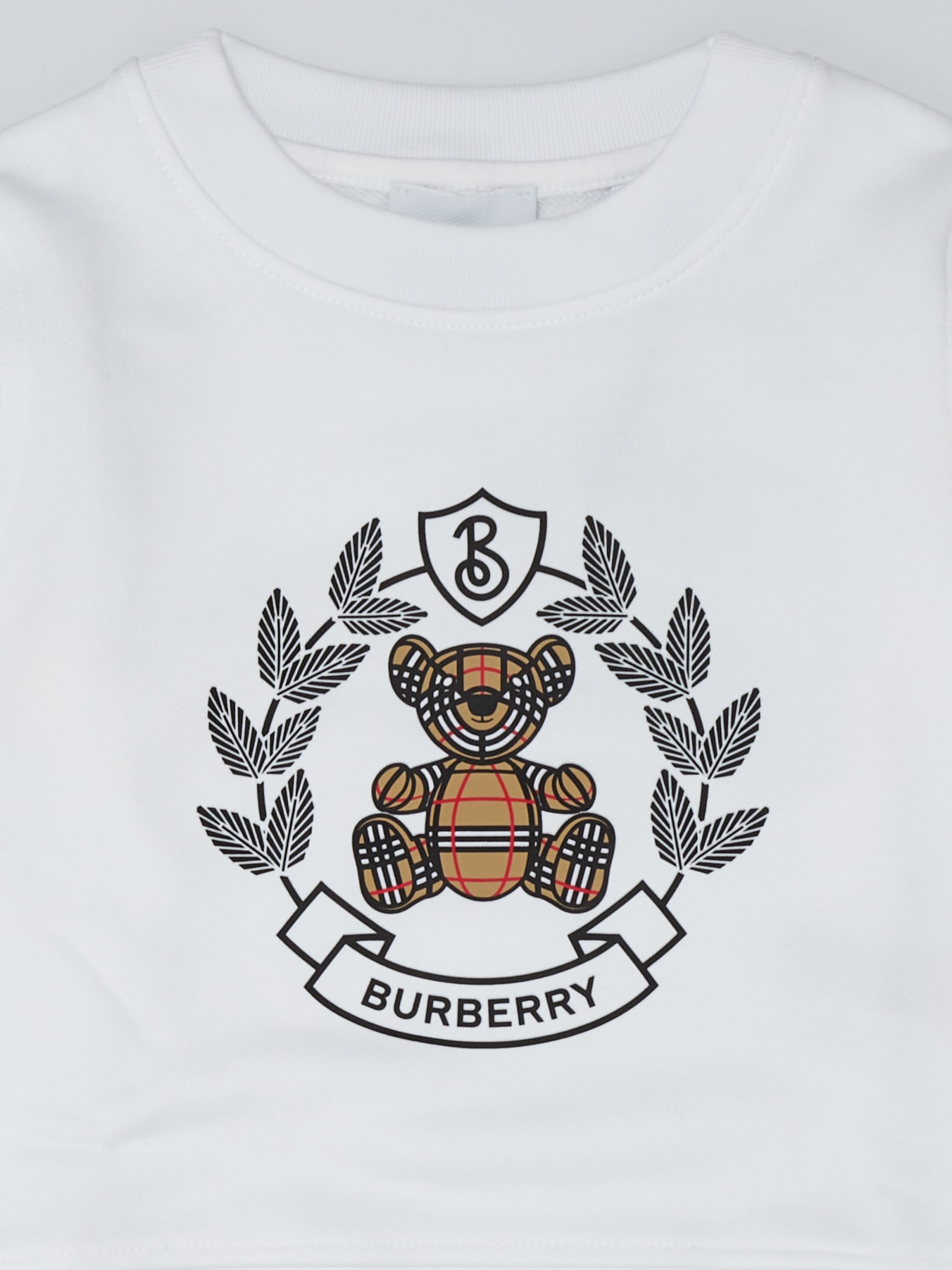 Burberry Kids' Thomas Bear Embroidered Cotton Jersey Sweatshirt In Nero