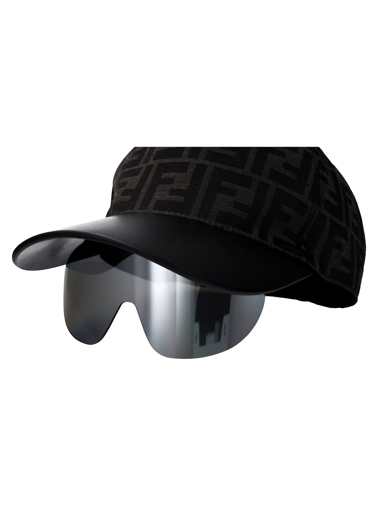 Shop Fendi Eyecap Sunglasses In Black