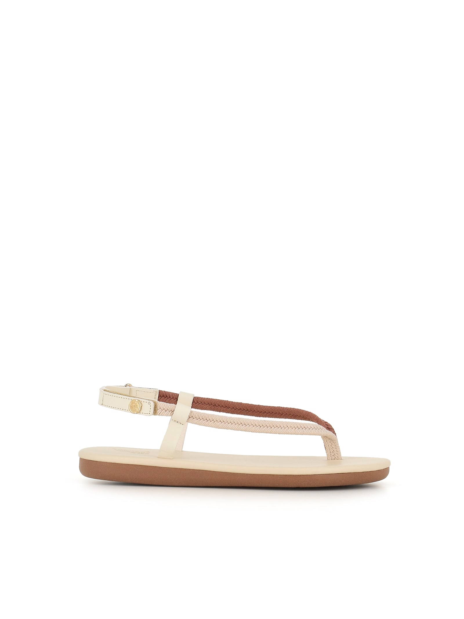 Ancient Greek Sandals Flat Sandals In Cuoio/bianco