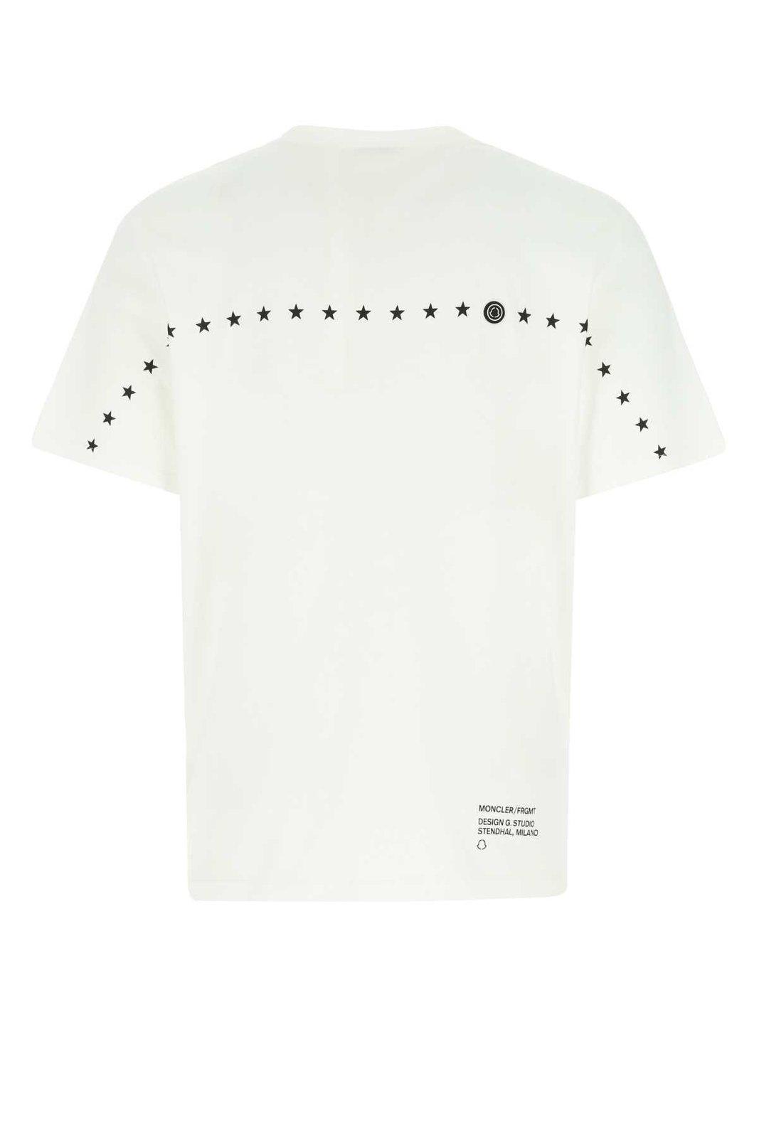 Shop Moncler Genius Moncler X Fragment Hiroshi Fujiwara Logo Printed T-shirt In White