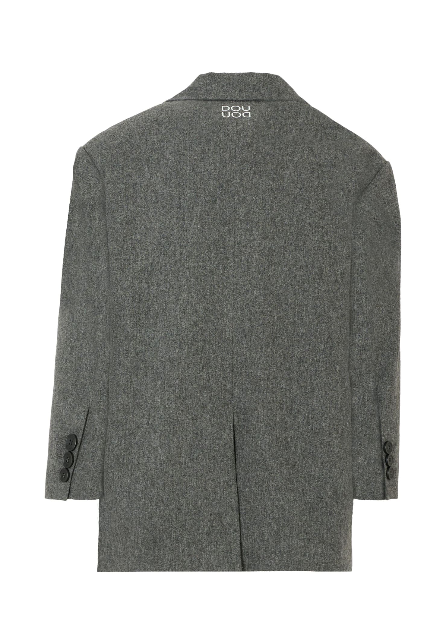 Douuod Three-button Wool Blazer In Gray