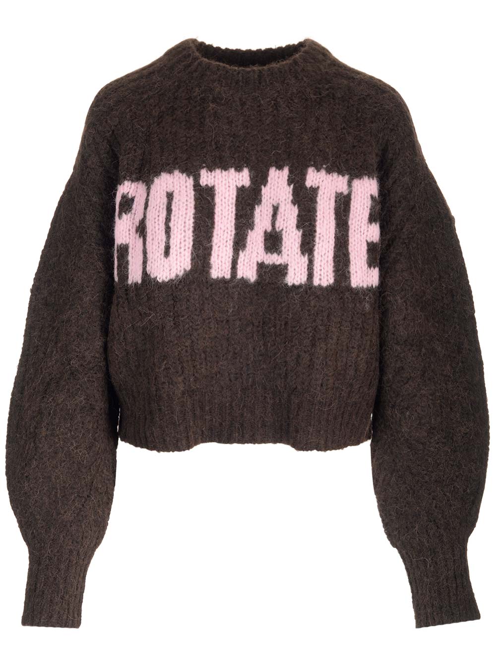 Rotate Birger Christensen Shandy Firm Wool Blend Knit Sweater In Black